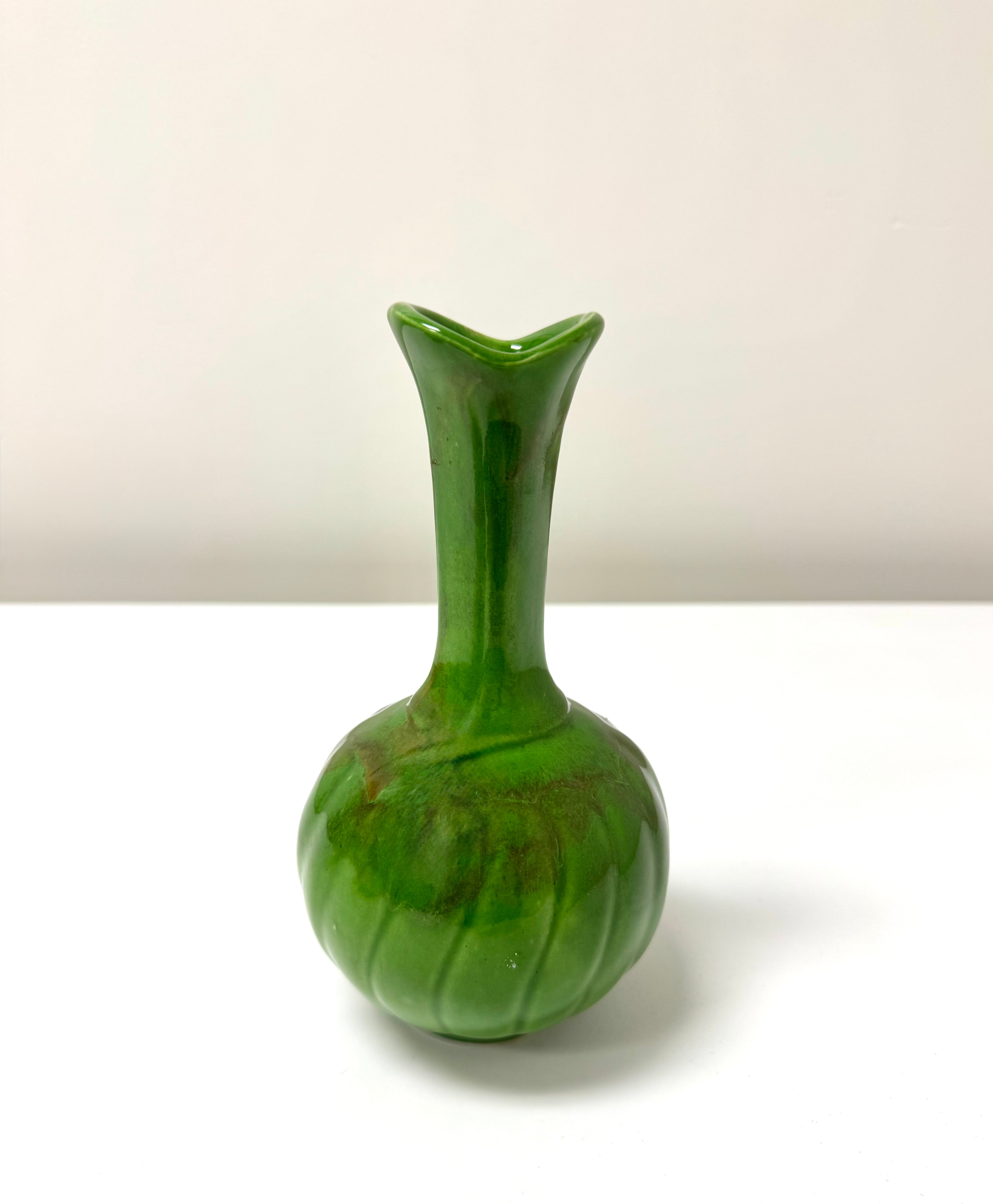 Jade Green 8-1/2" Ceramic Vase