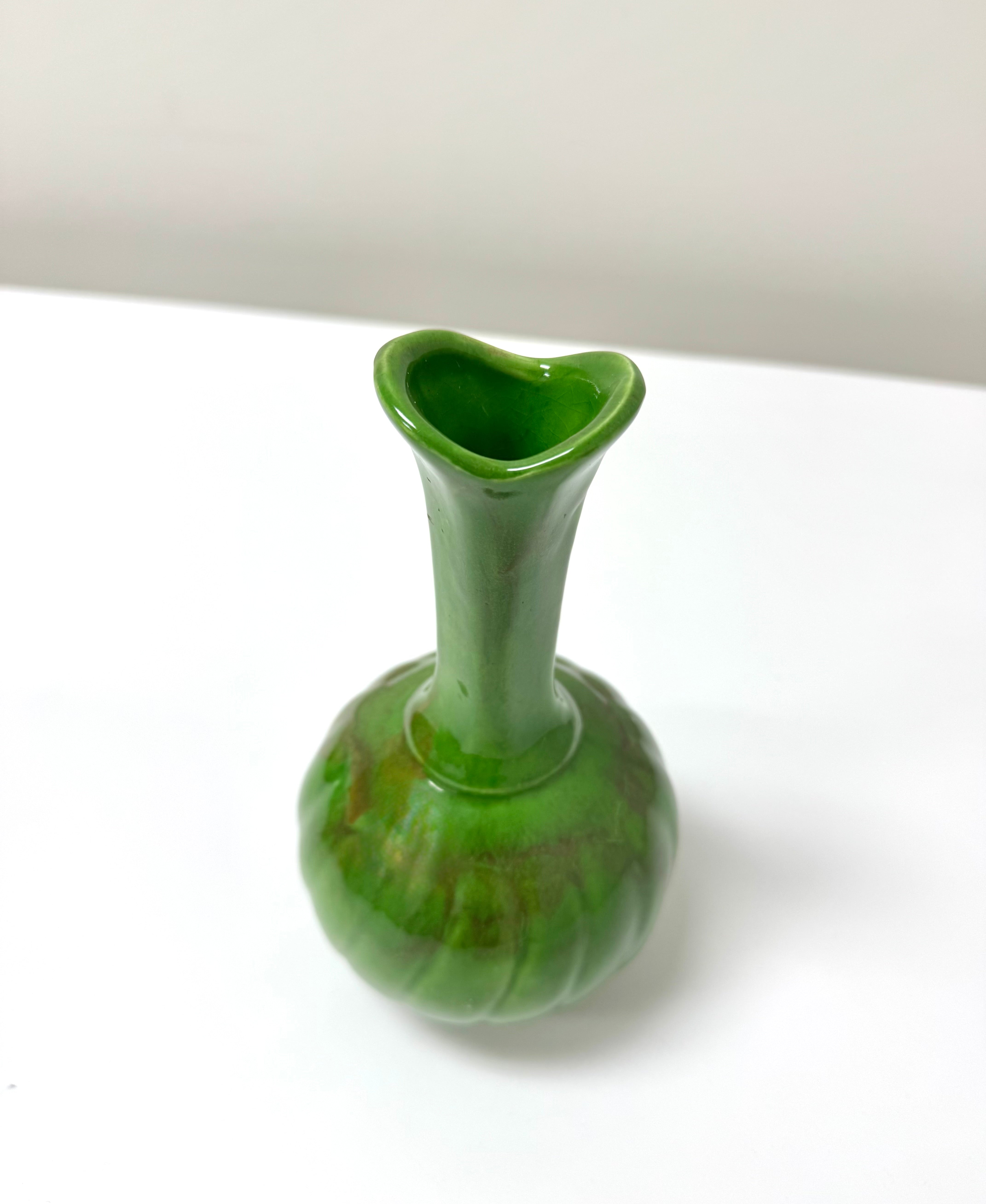 Jade Green 8-1/2" Ceramic Vase