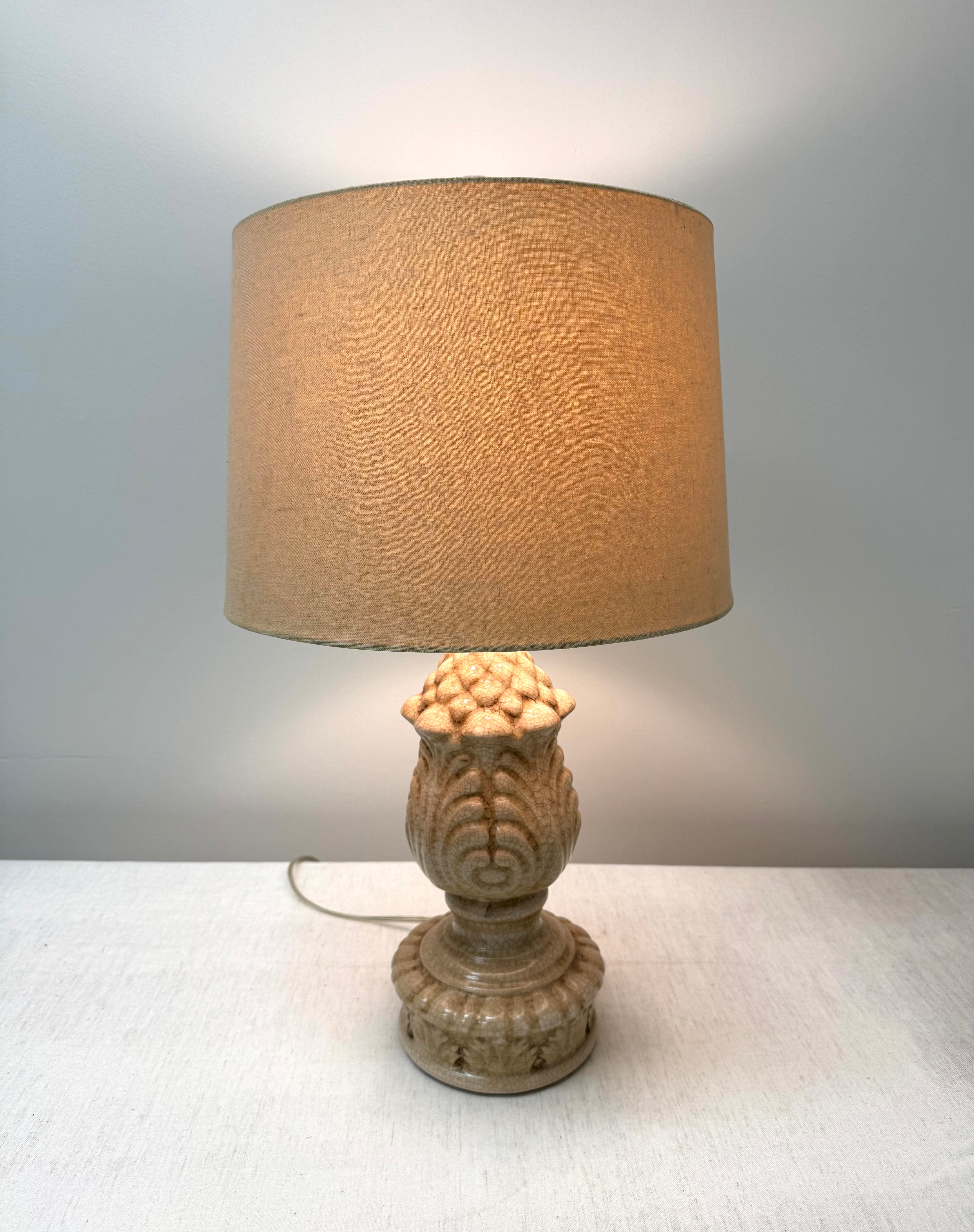 Caramel Crackle Glaze Ceramic Lamp