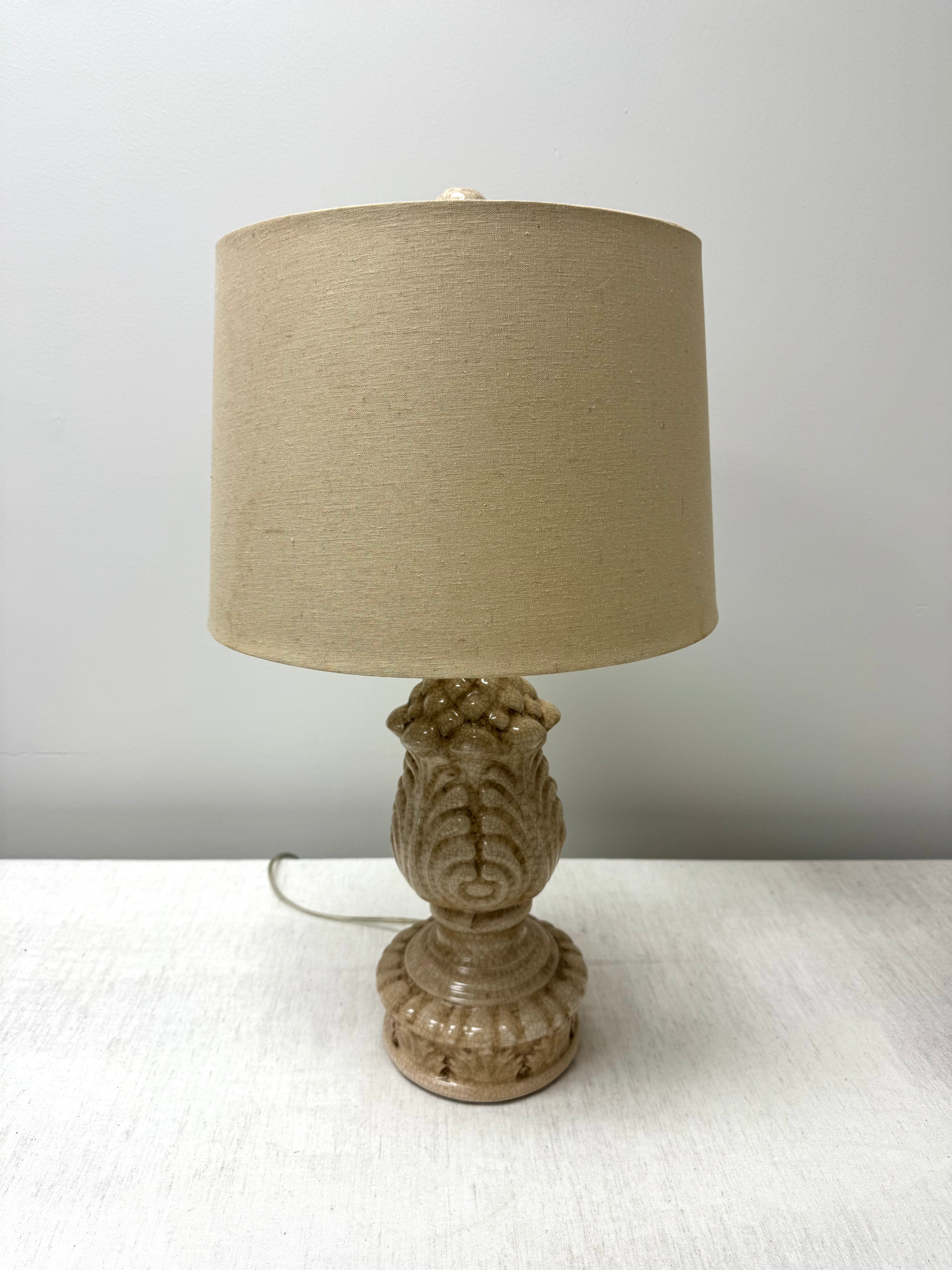 Caramel Crackle Glaze Ceramic Lamp