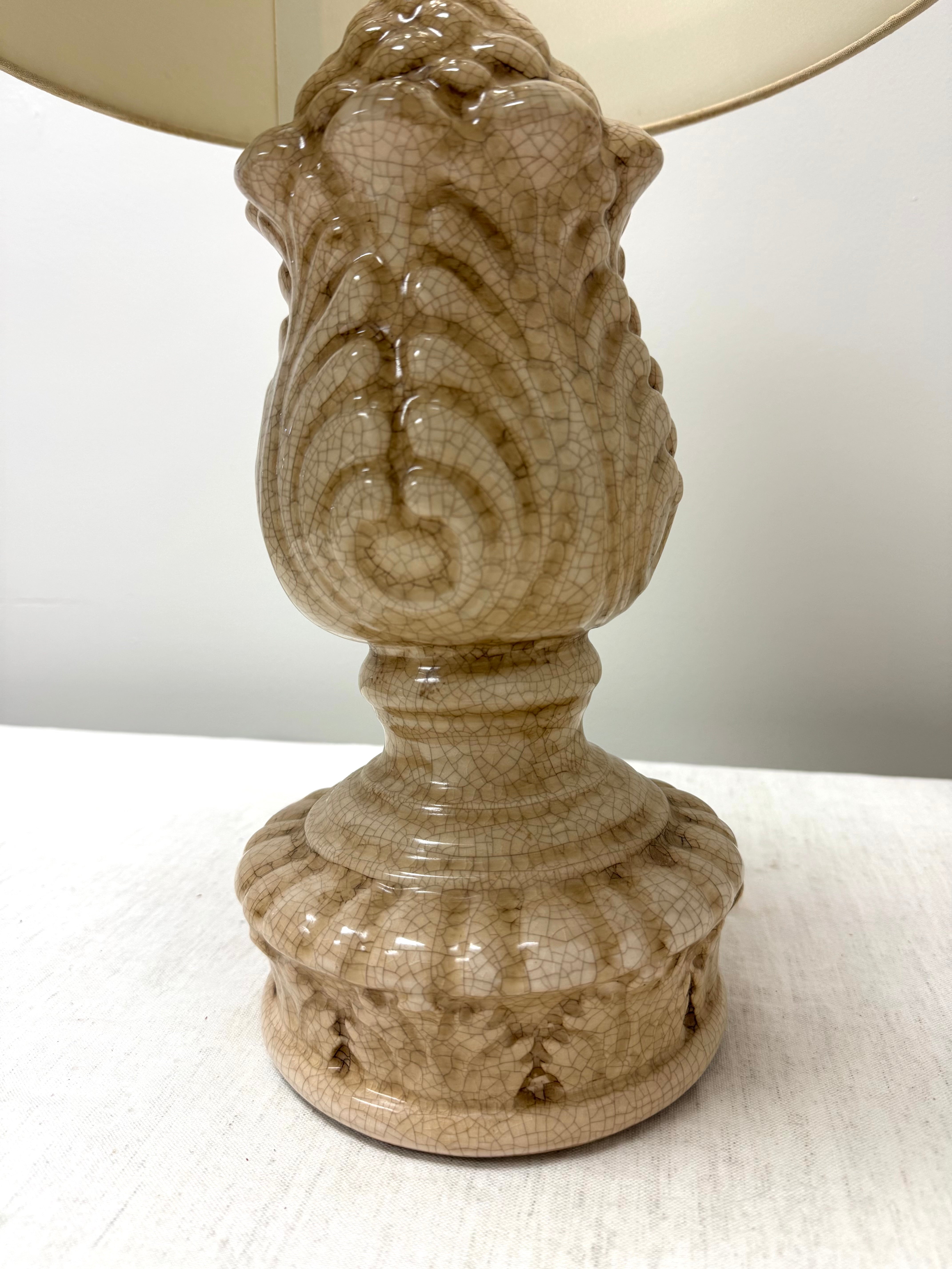Caramel Crackle Glaze Ceramic Lamp