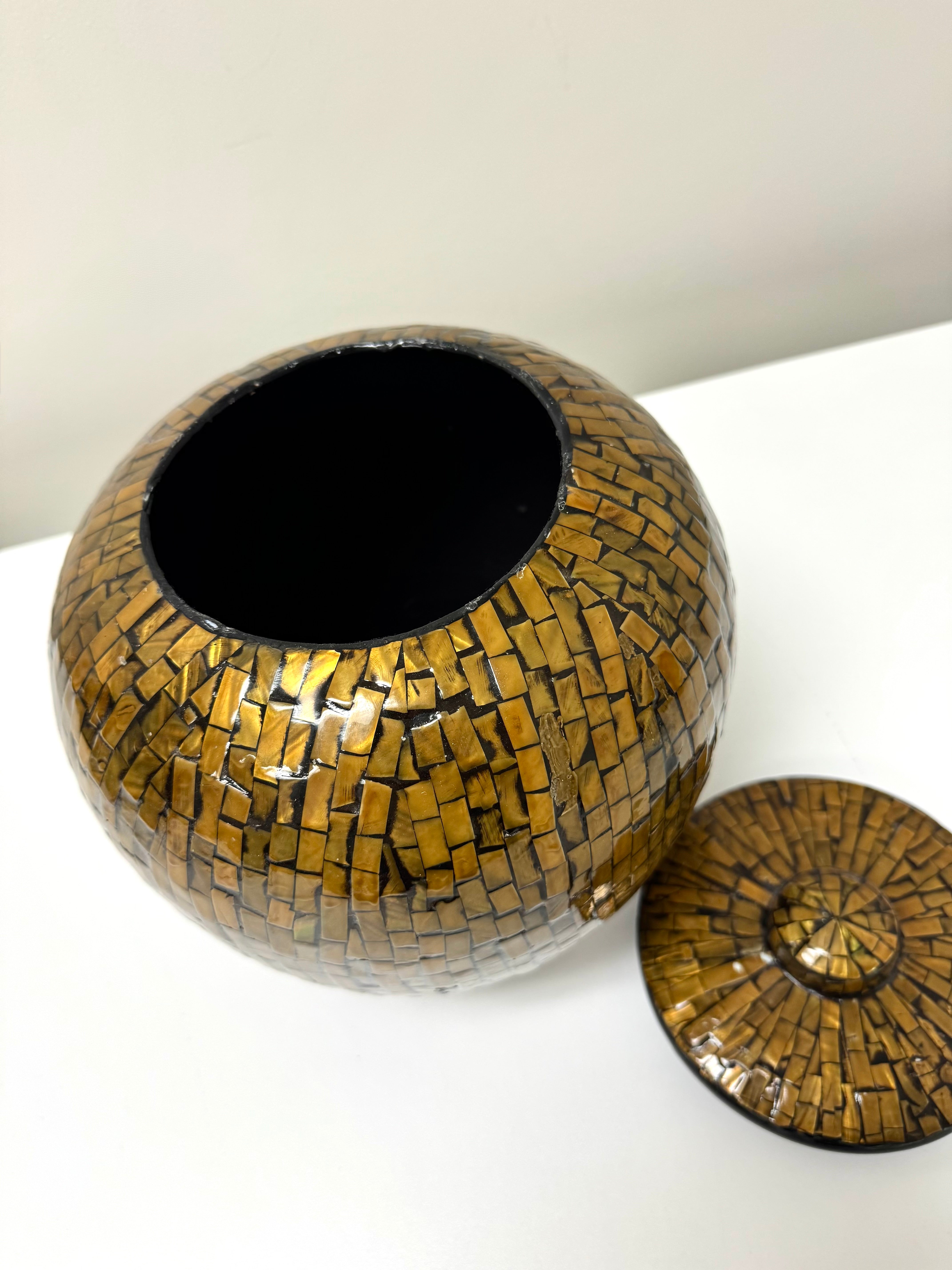 Gold Mosaic Lidded Jar