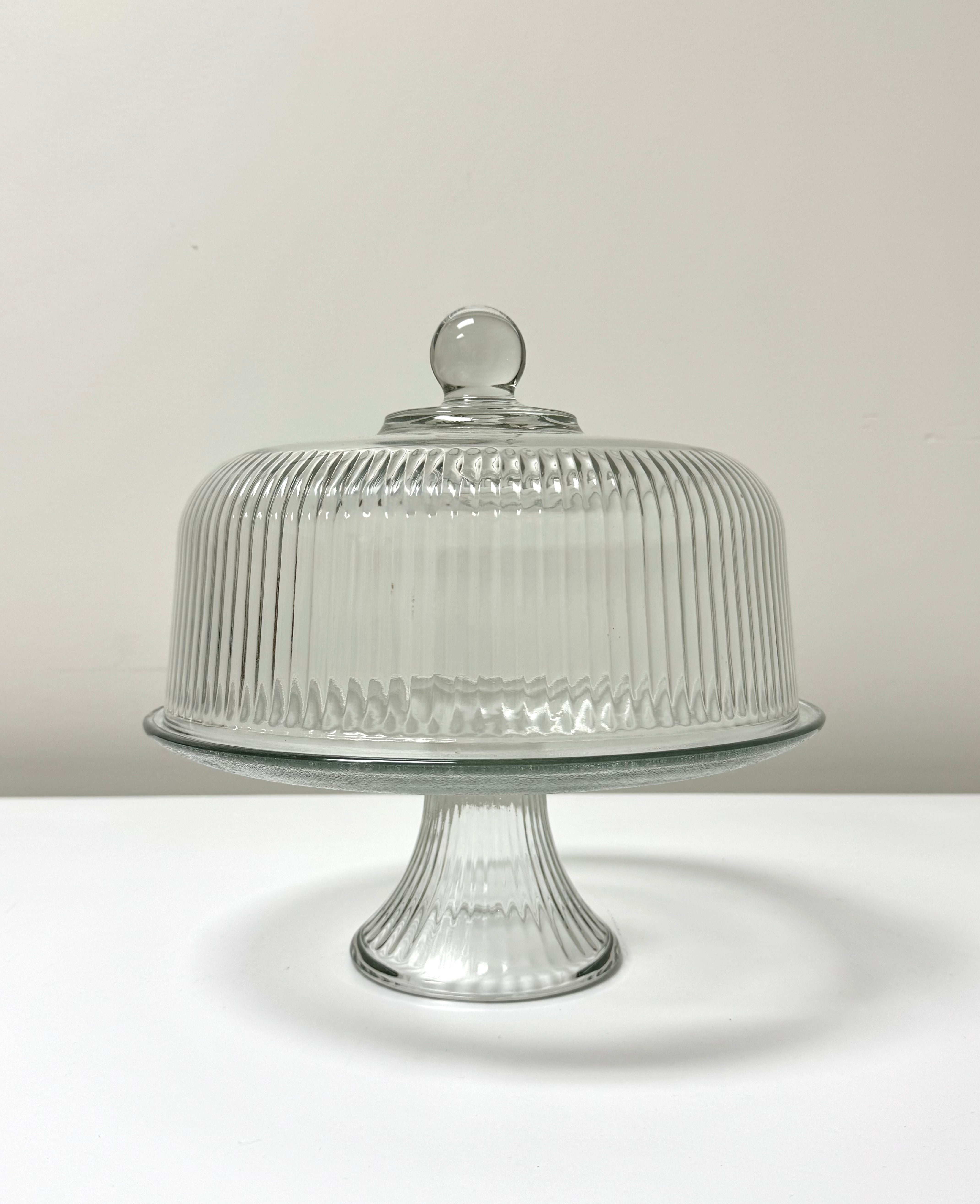 Vintage ANCHOR HOCKING 'Monaco' Covered Cake Stand