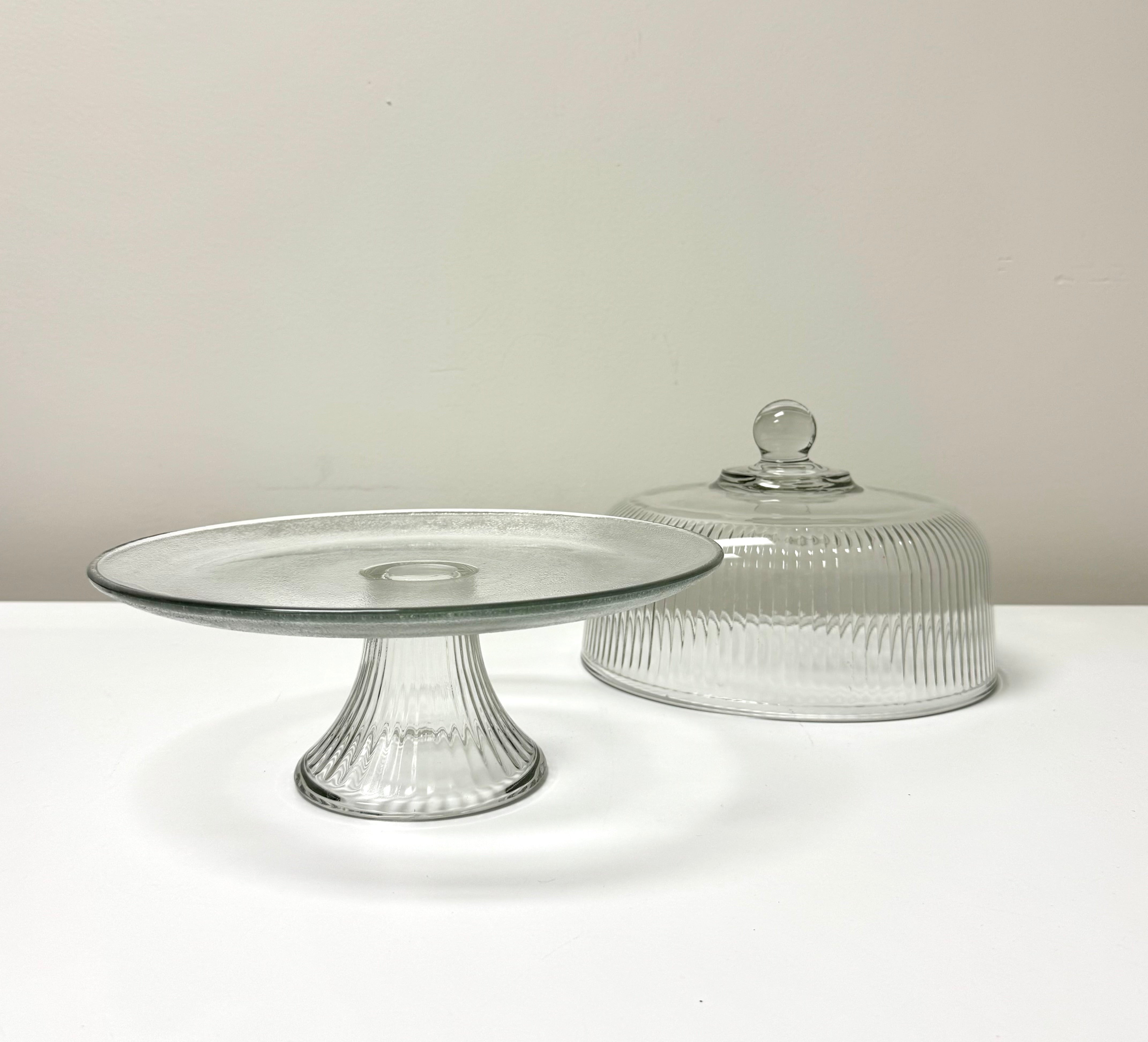 Vintage ANCHOR HOCKING 'Monaco' Covered Cake Stand