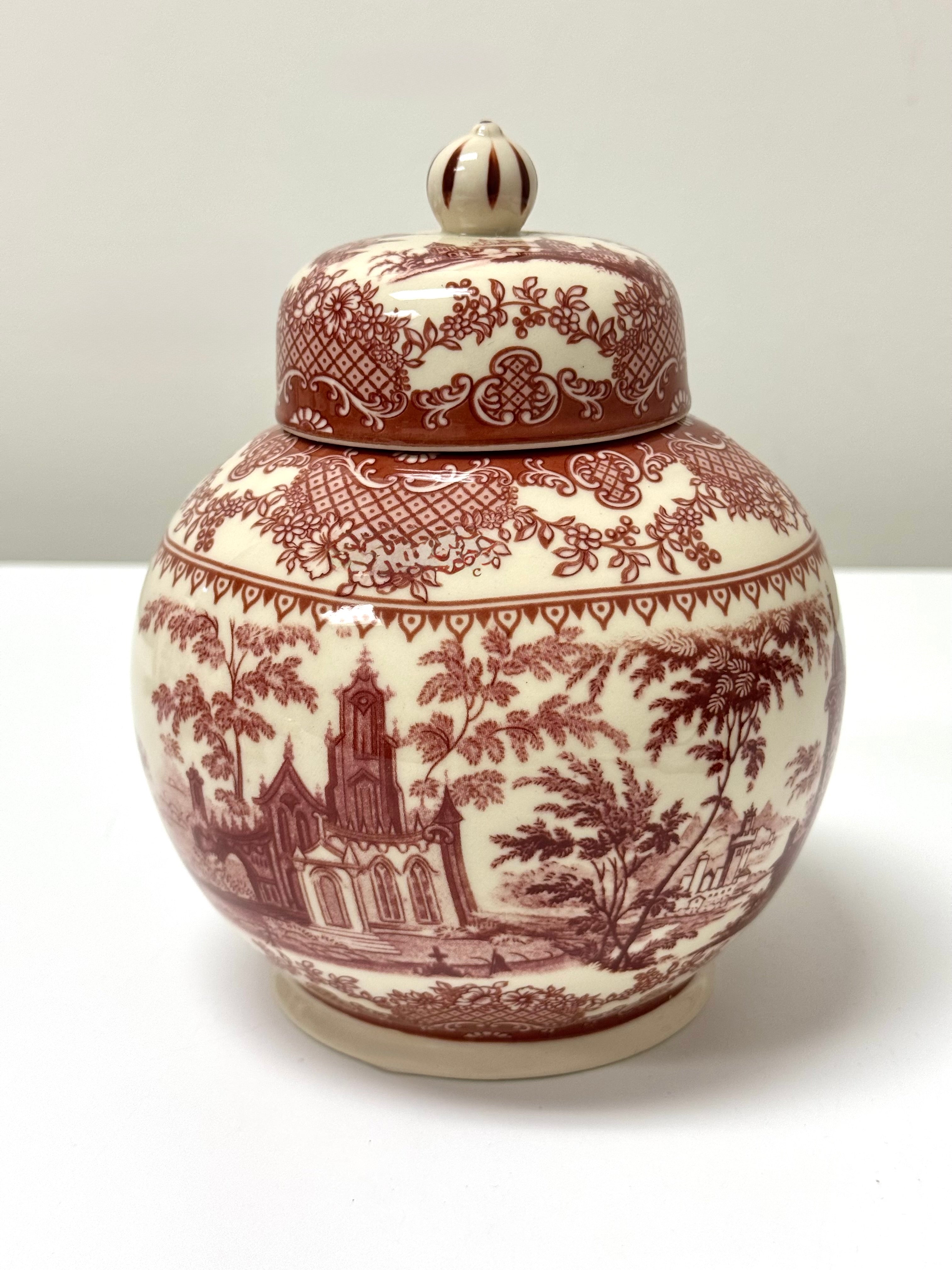 Vintage MASON'S 'Vista Pink' Lidded Jar