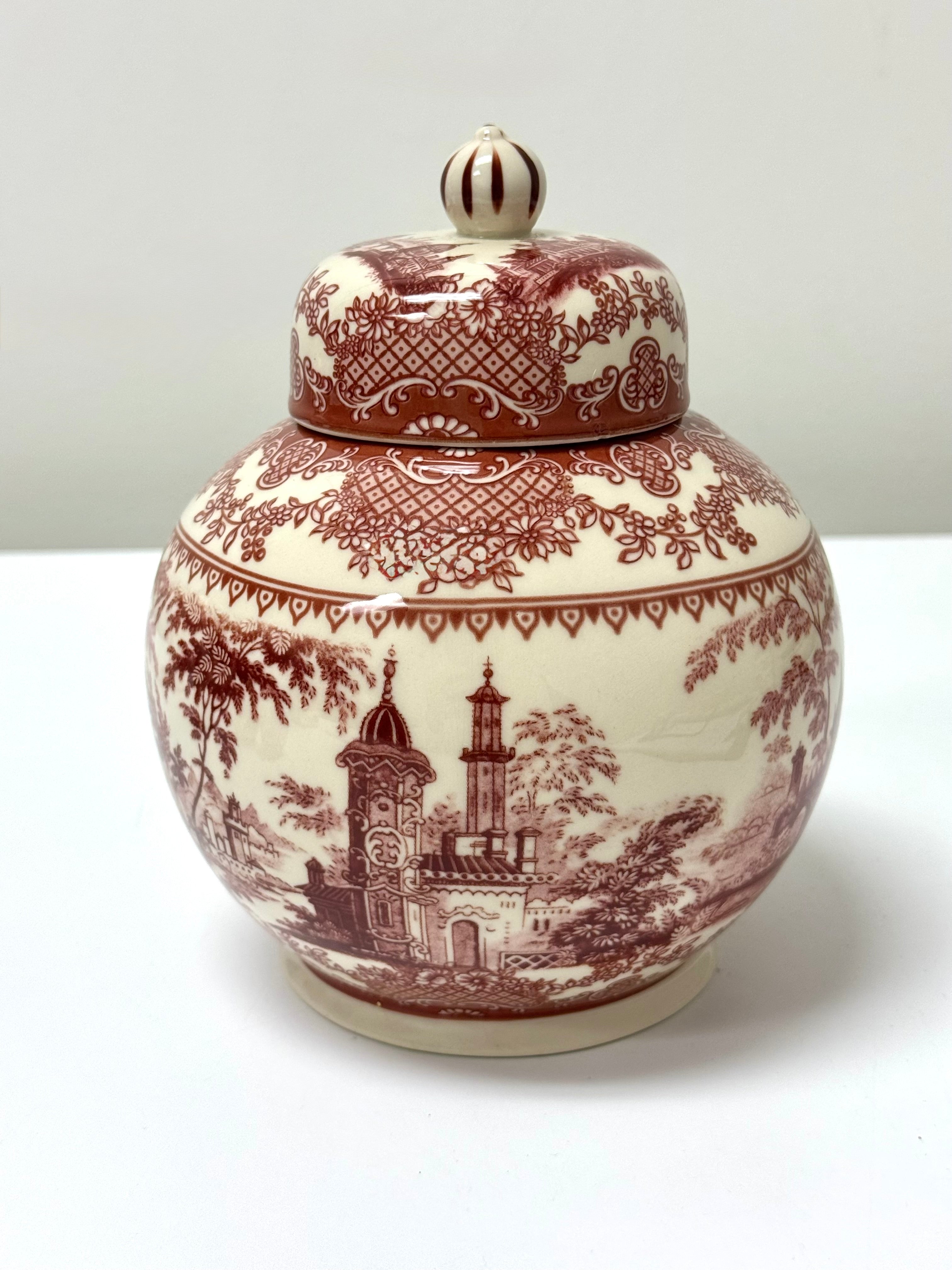 Vintage MASON'S 'Vista Pink' Lidded Jar