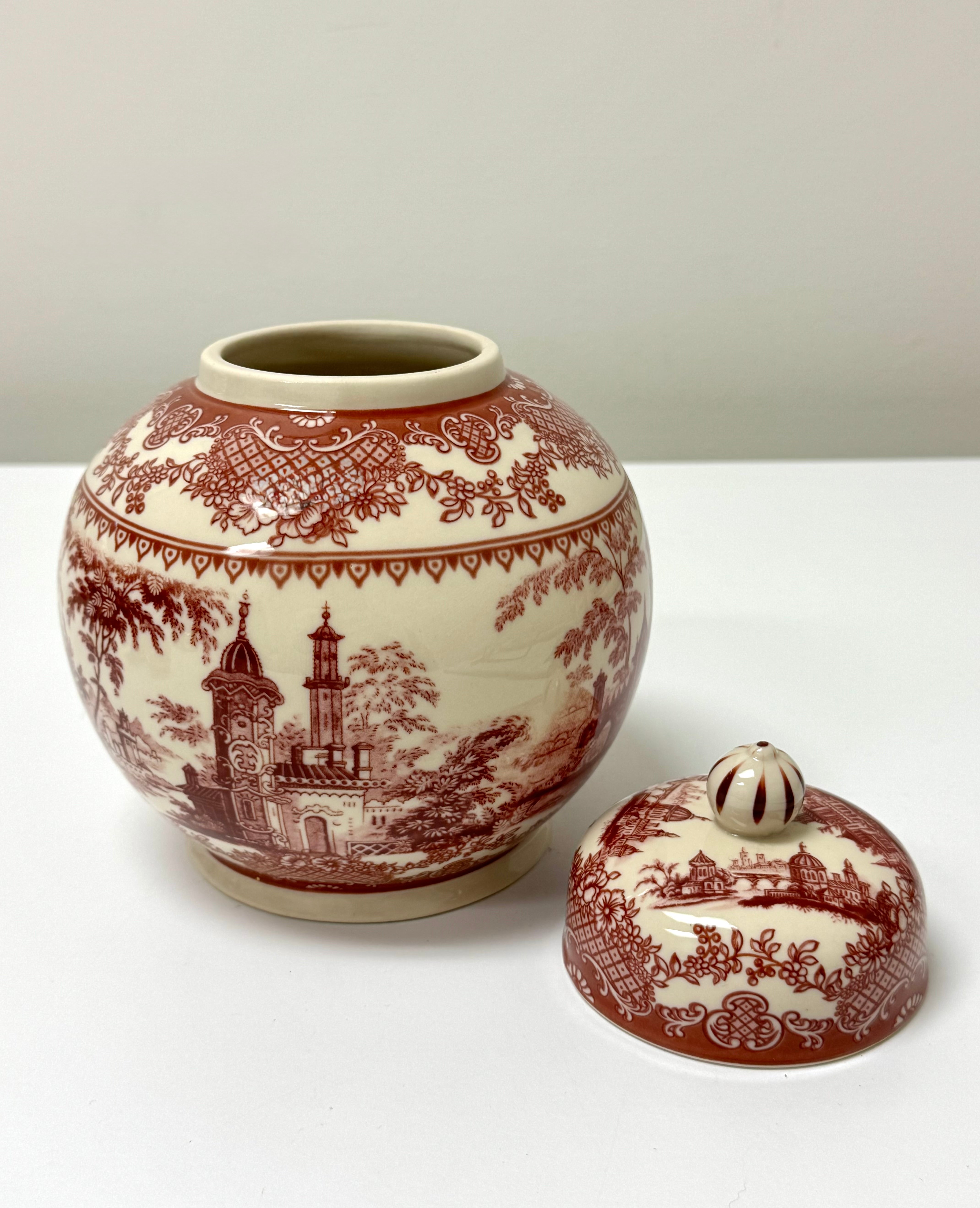 Vintage MASON'S 'Vista Pink' Lidded Jar