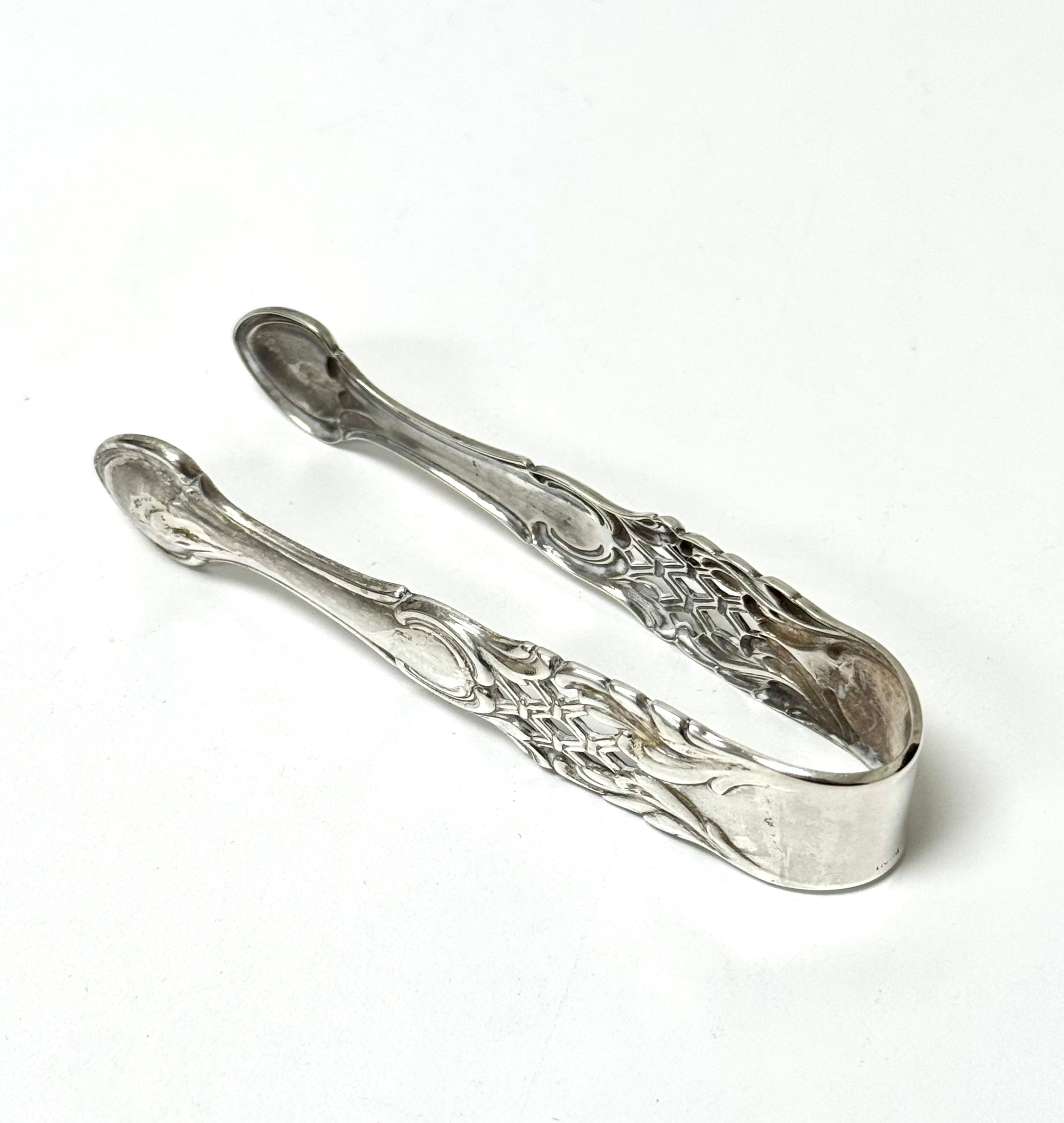 Vintage Silverplate Openwork Sugar Tongs