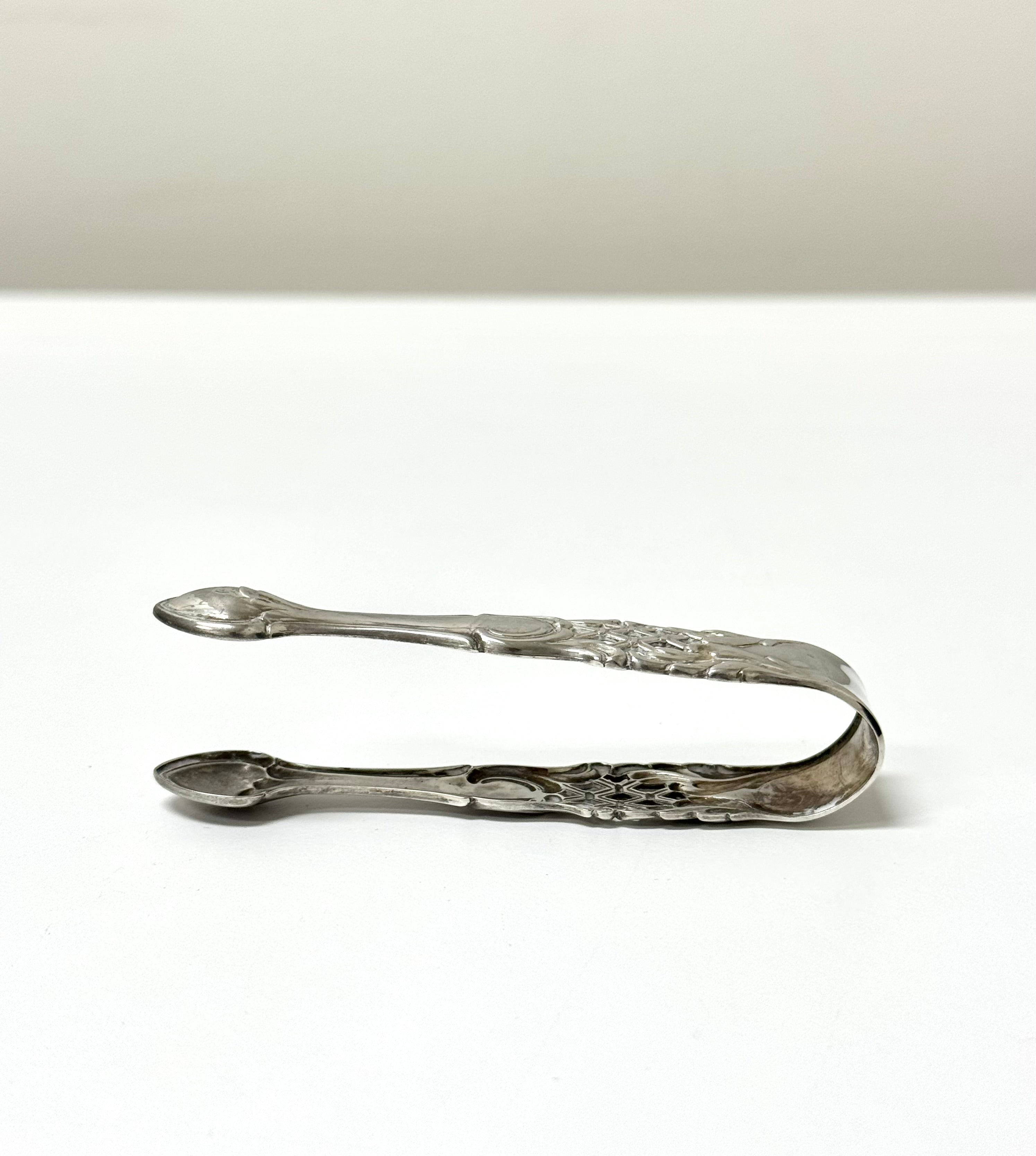 Vintage Silverplate Openwork Sugar Tongs