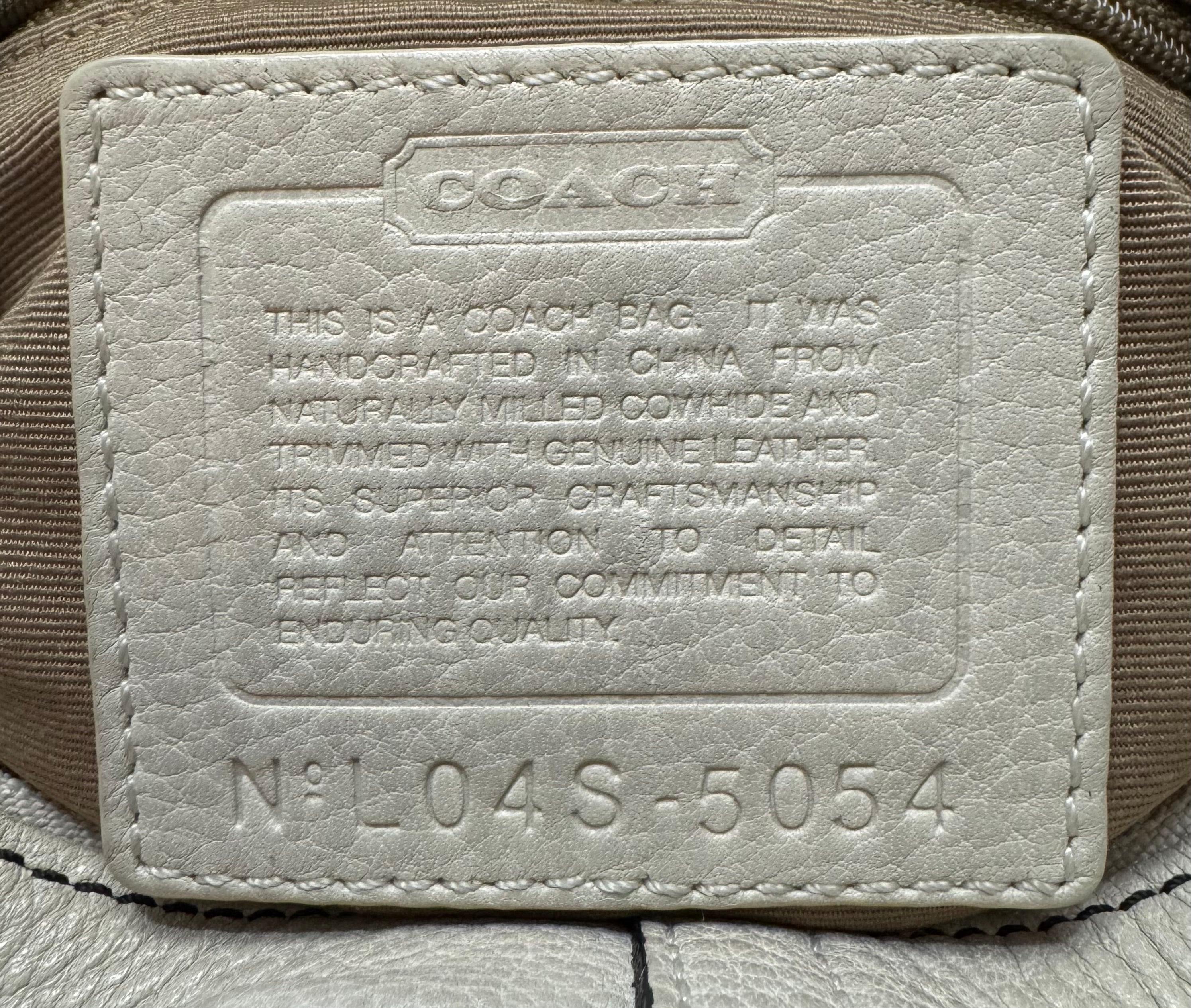 COACH 'Hamptons Hobo' Chalk Pebble Leather Shoulder Bag