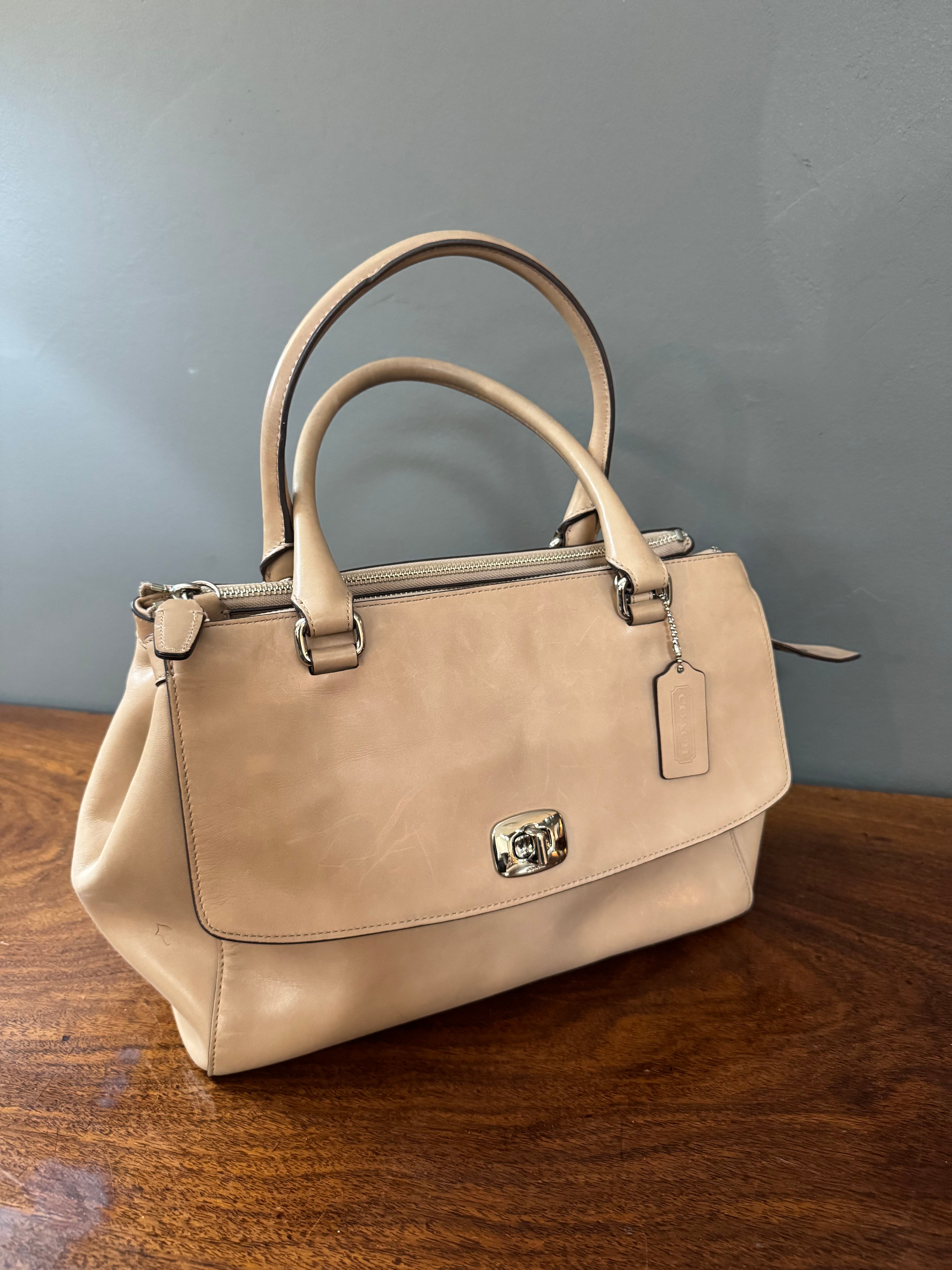 COACH 'Pinnacle Harper' Tan Leather Shoulder Bag