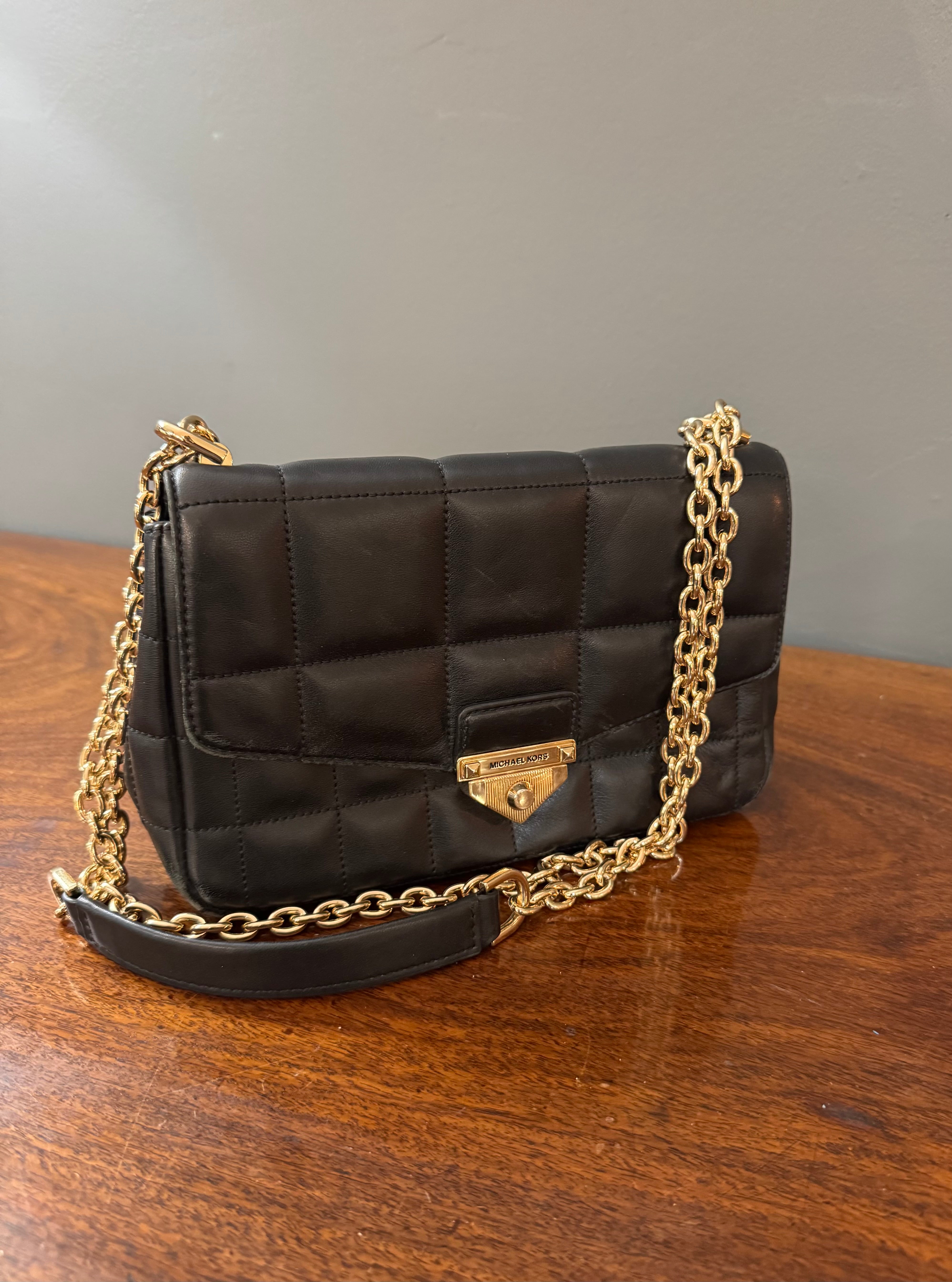 MICHAEL KORS 'Soho' Black Quilted Leather Handbag