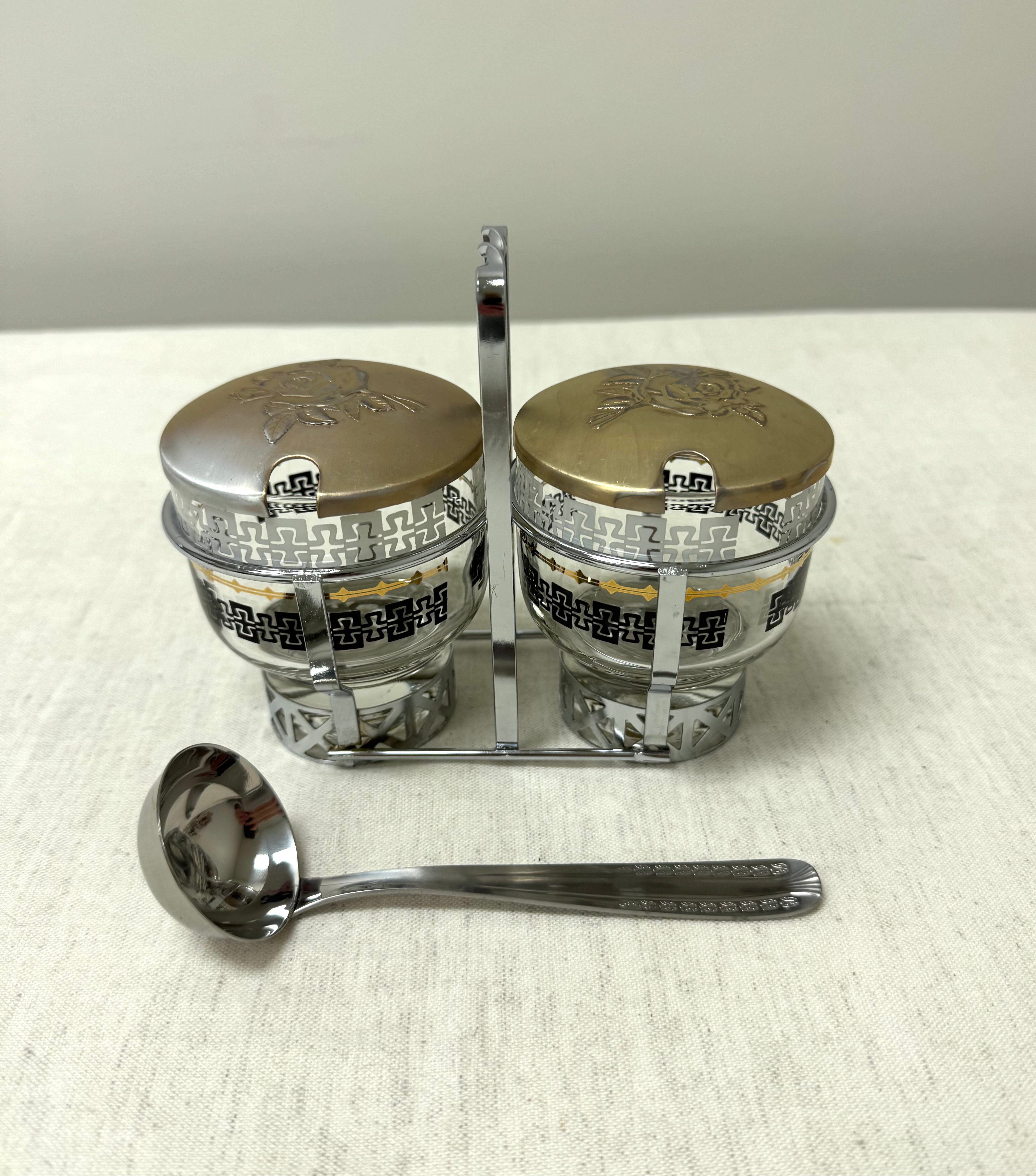 Vintage LIBBEY MCM Condiment Caddy