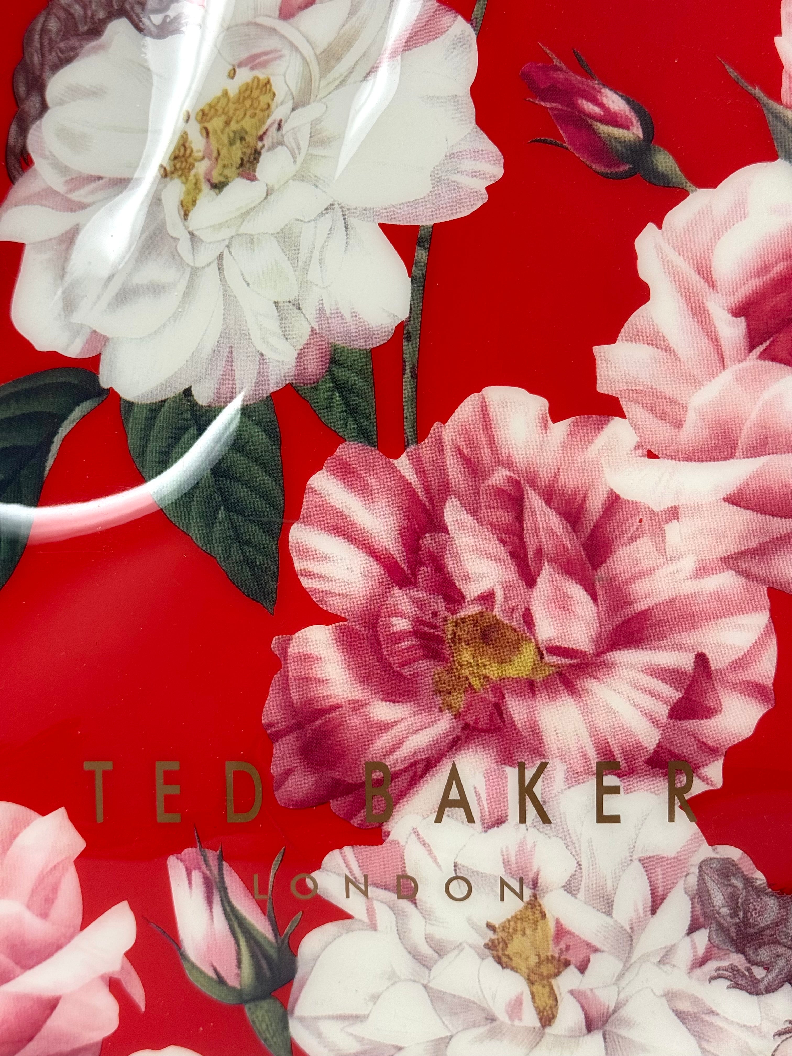 TED BAKER Red Floral PVC Tote