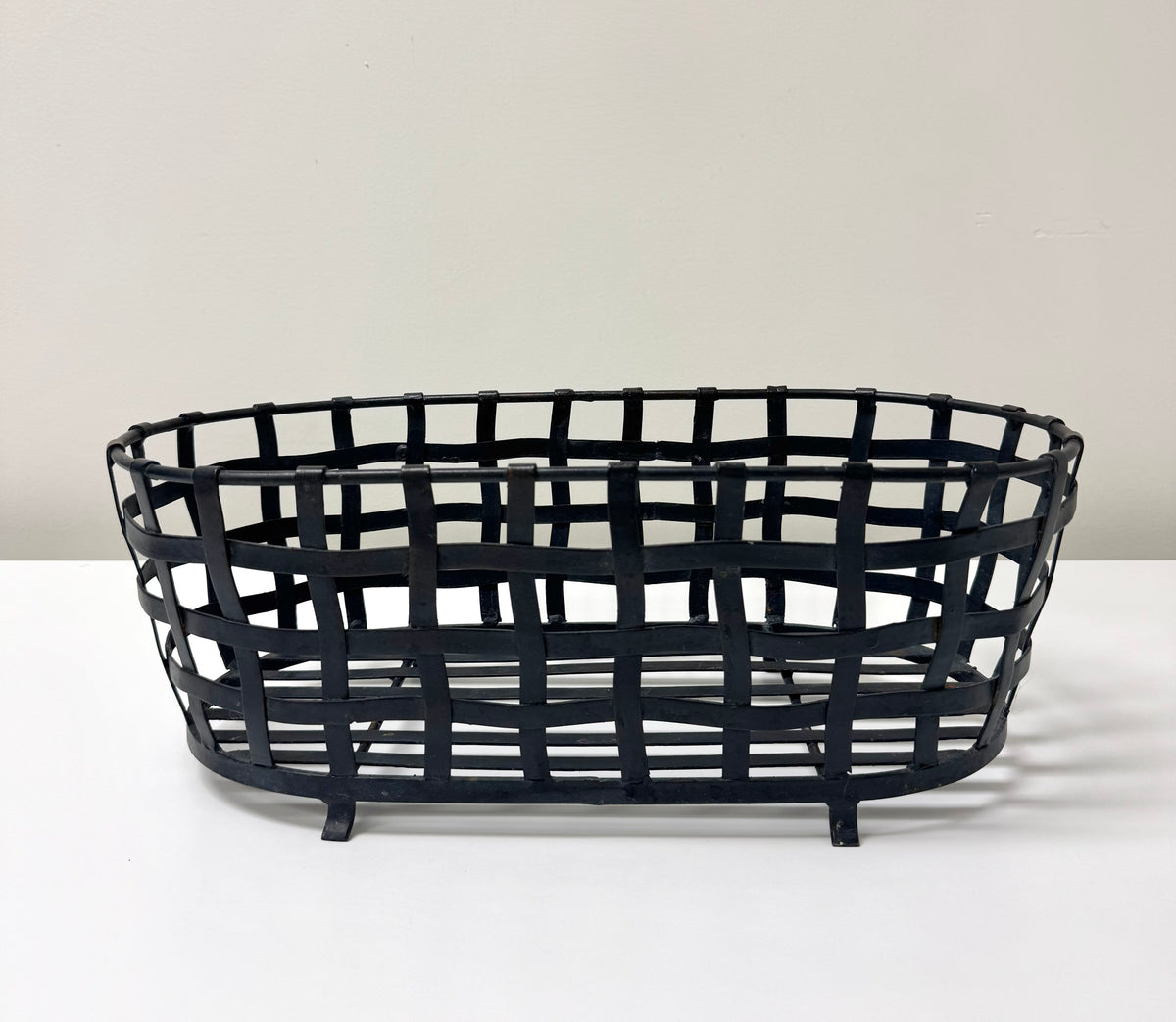 Black Iron Oblong Basket