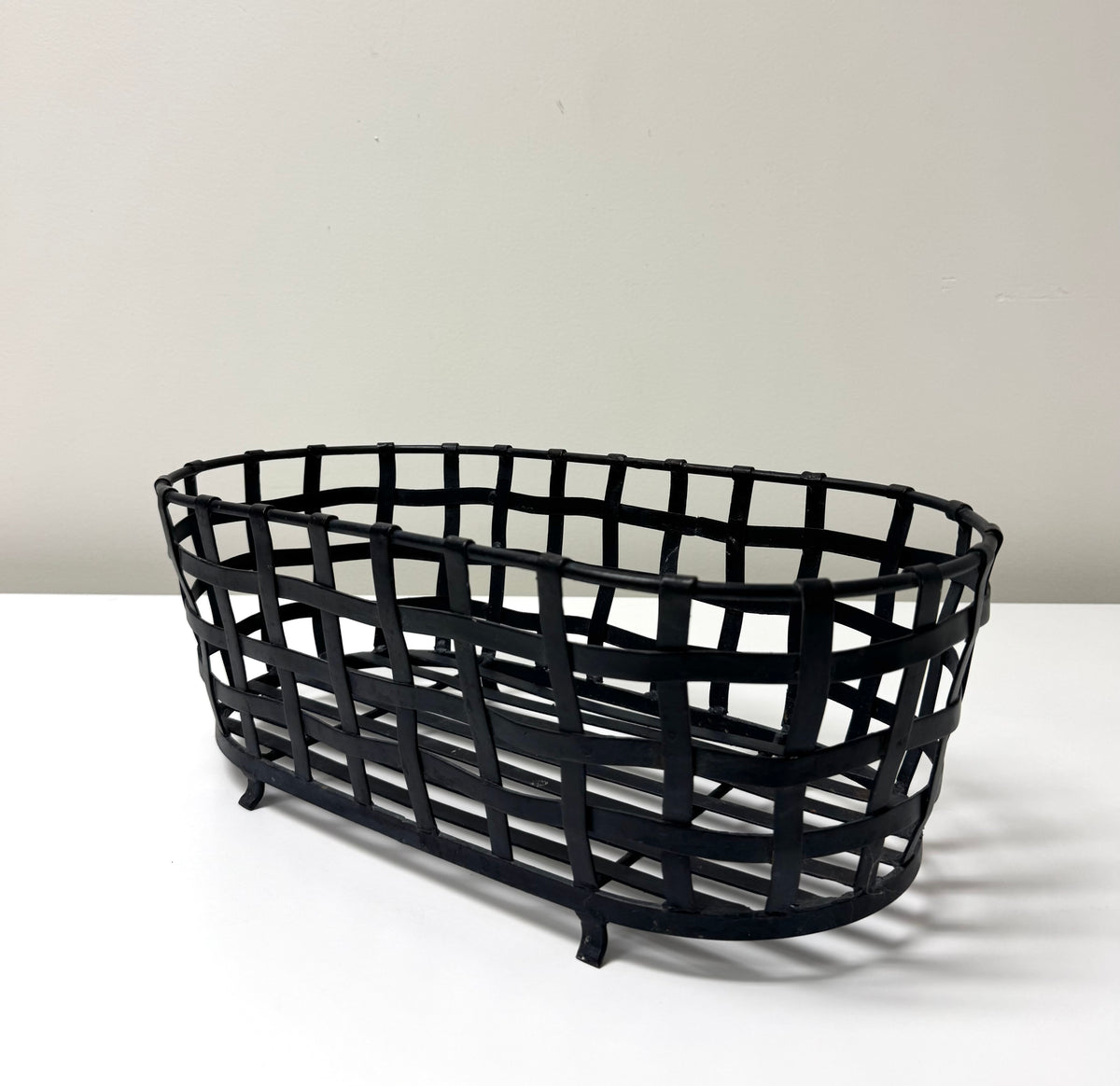 Black Iron Oblong Basket