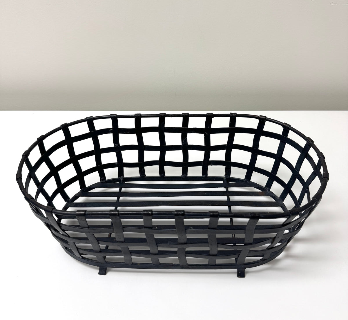 Black Iron Oblong Basket