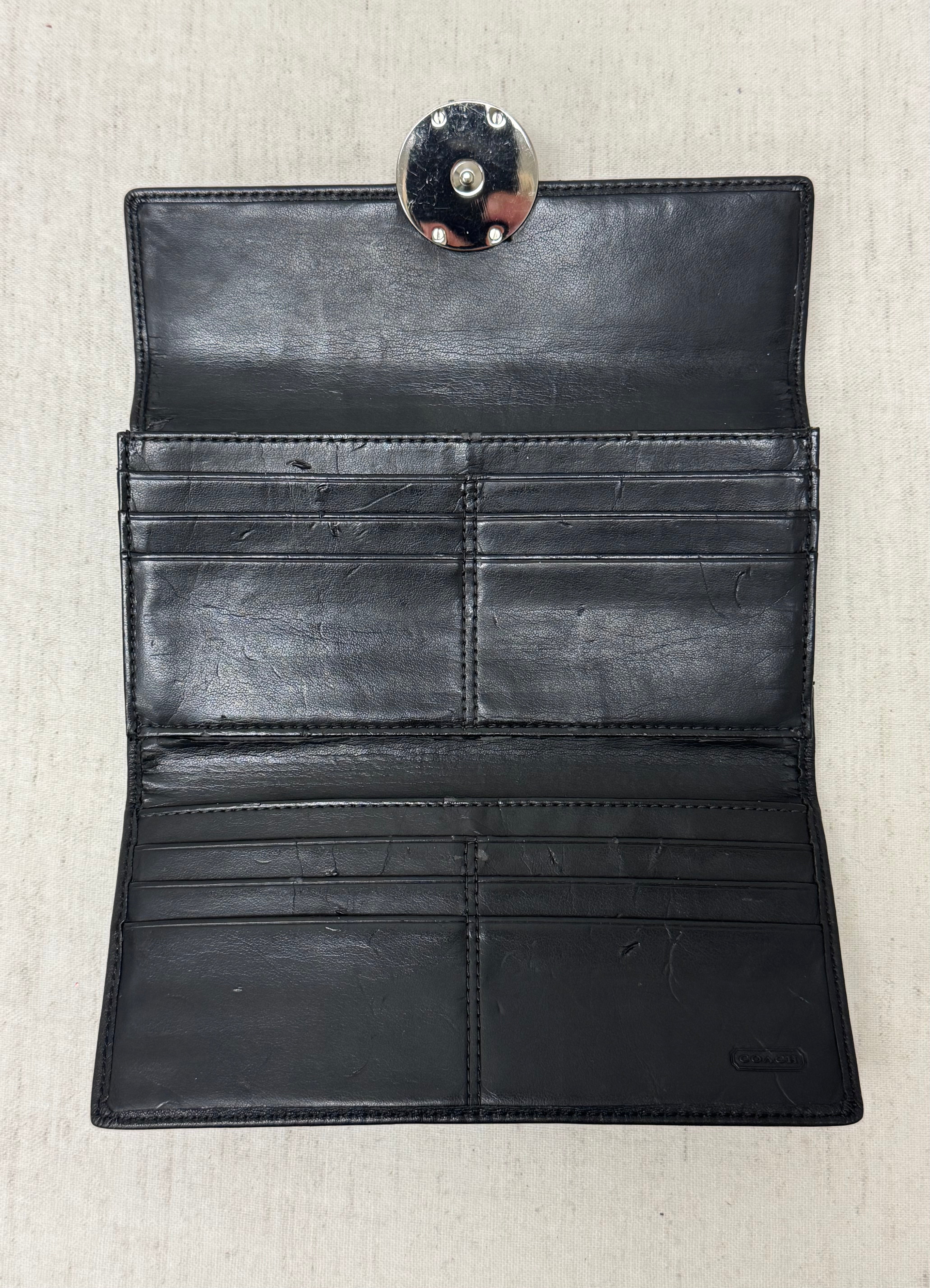 COACH 'Alexandra Slim' Black Leather Wallet