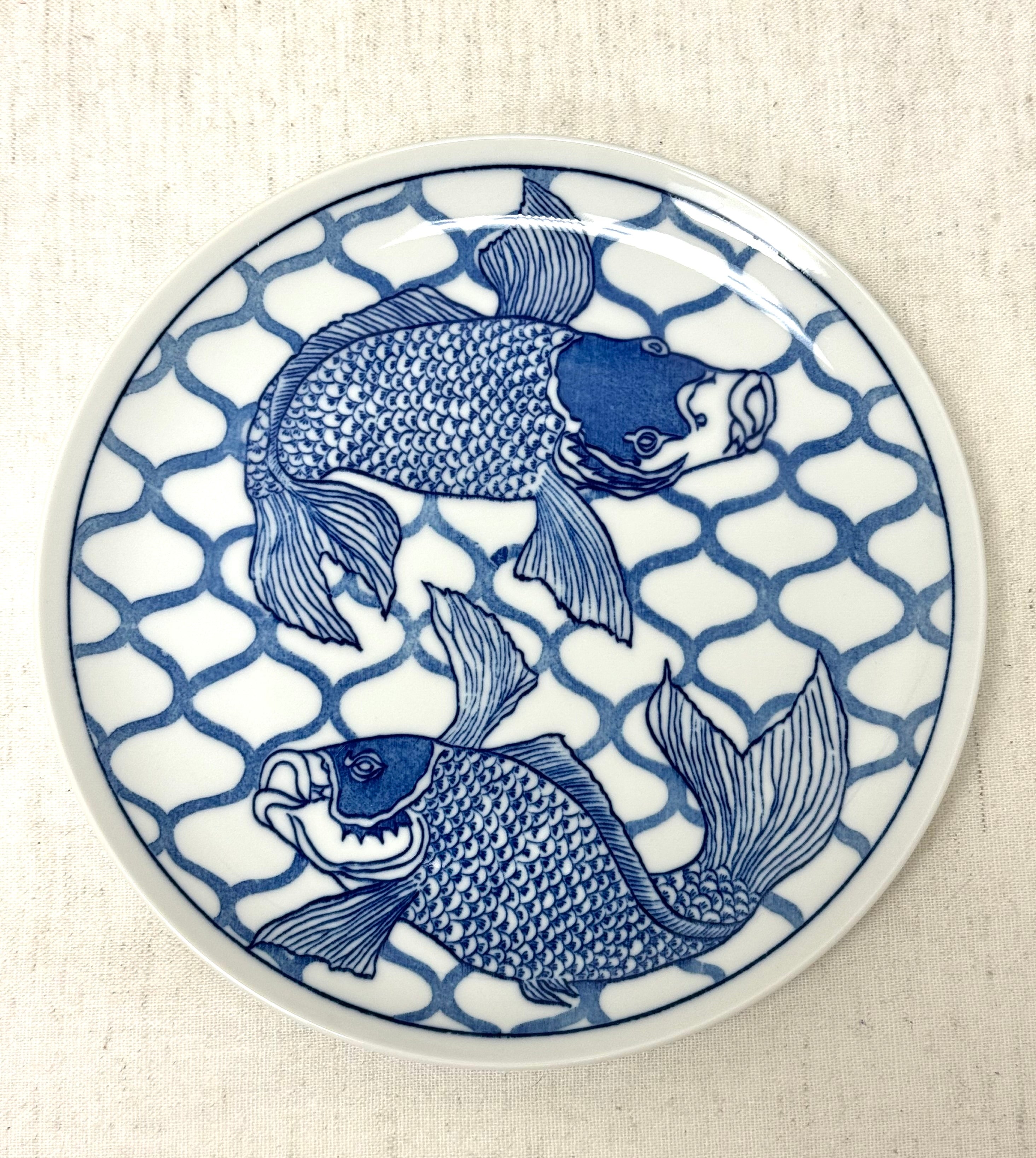 Vintage NANCY GETZ 'Koi' 8" Plates Set of 3