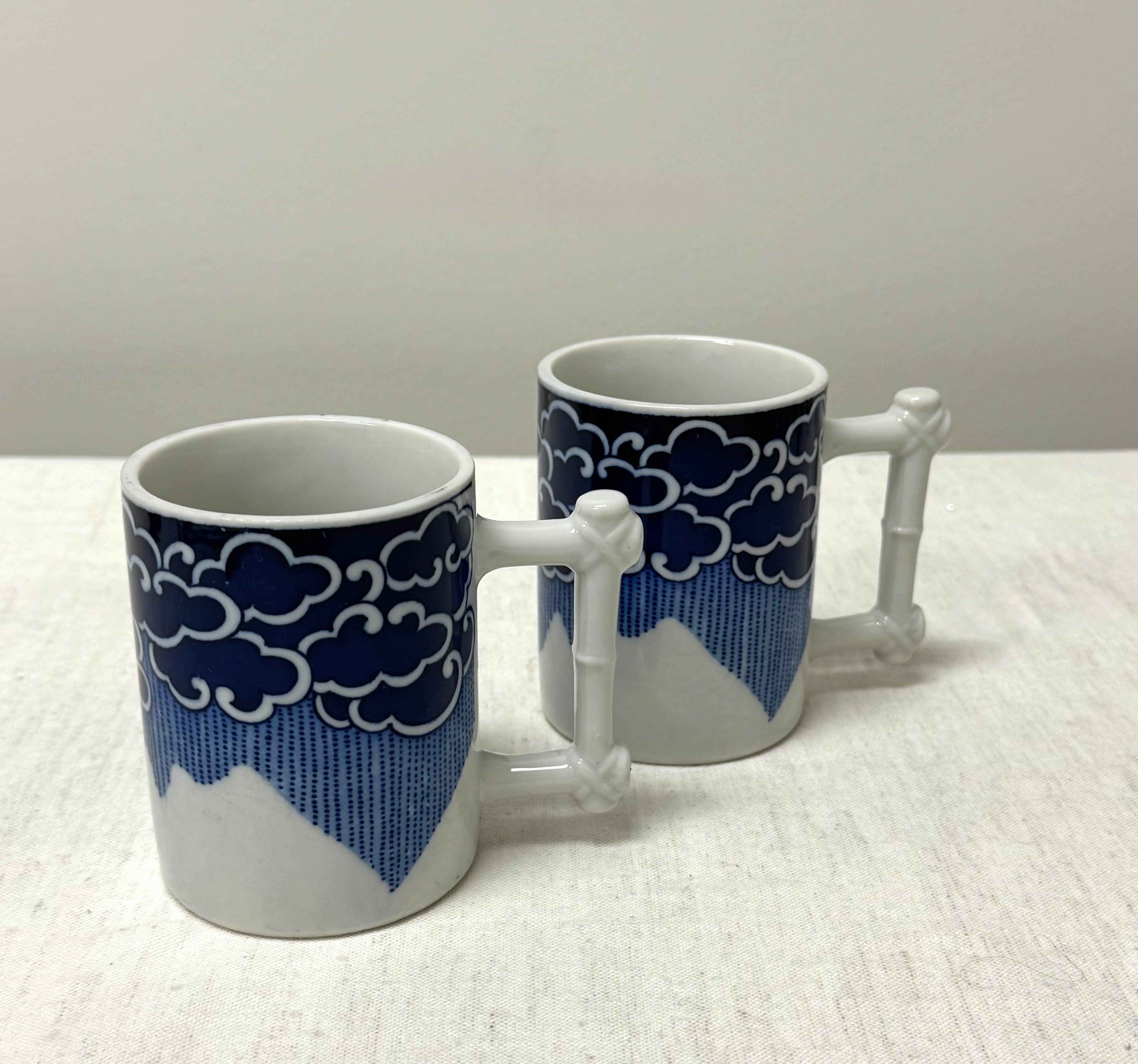 Vintage NANCY GETZ 'Waves' Mugs Set of 2