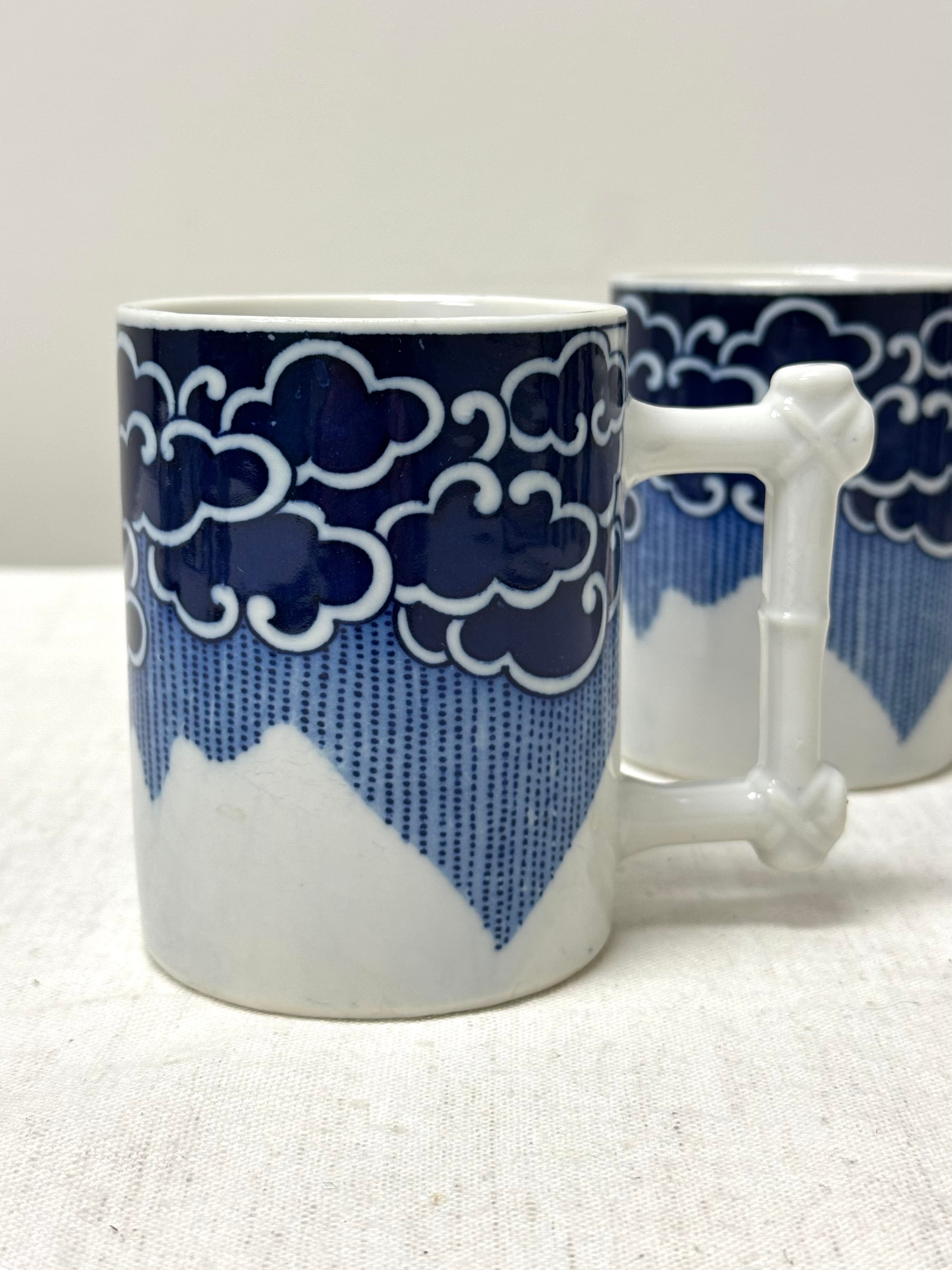 Vintage NANCY GETZ 'Waves' Mugs Set of 2
