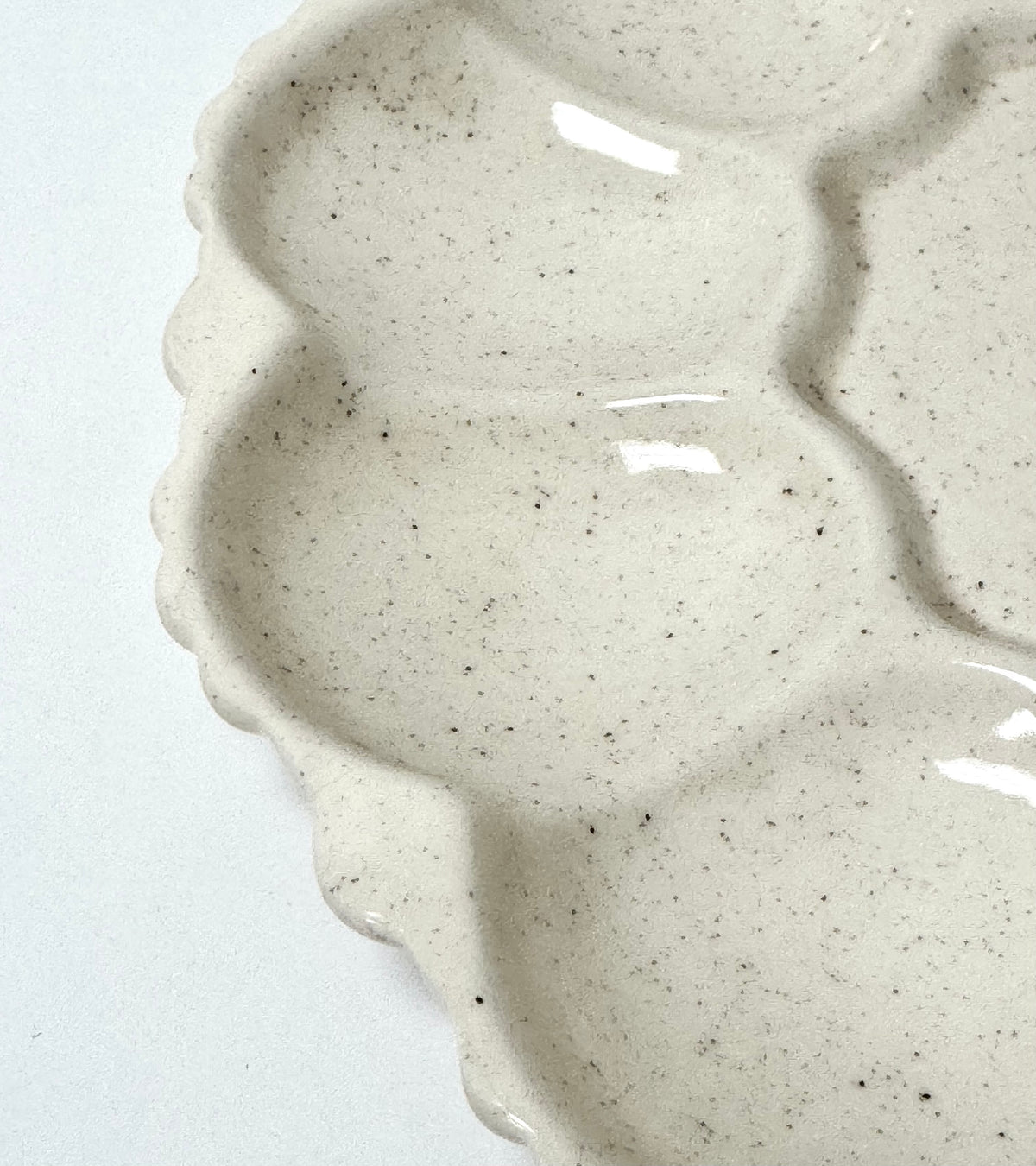 Cream Speckle Glaze Deviled Egg Plate