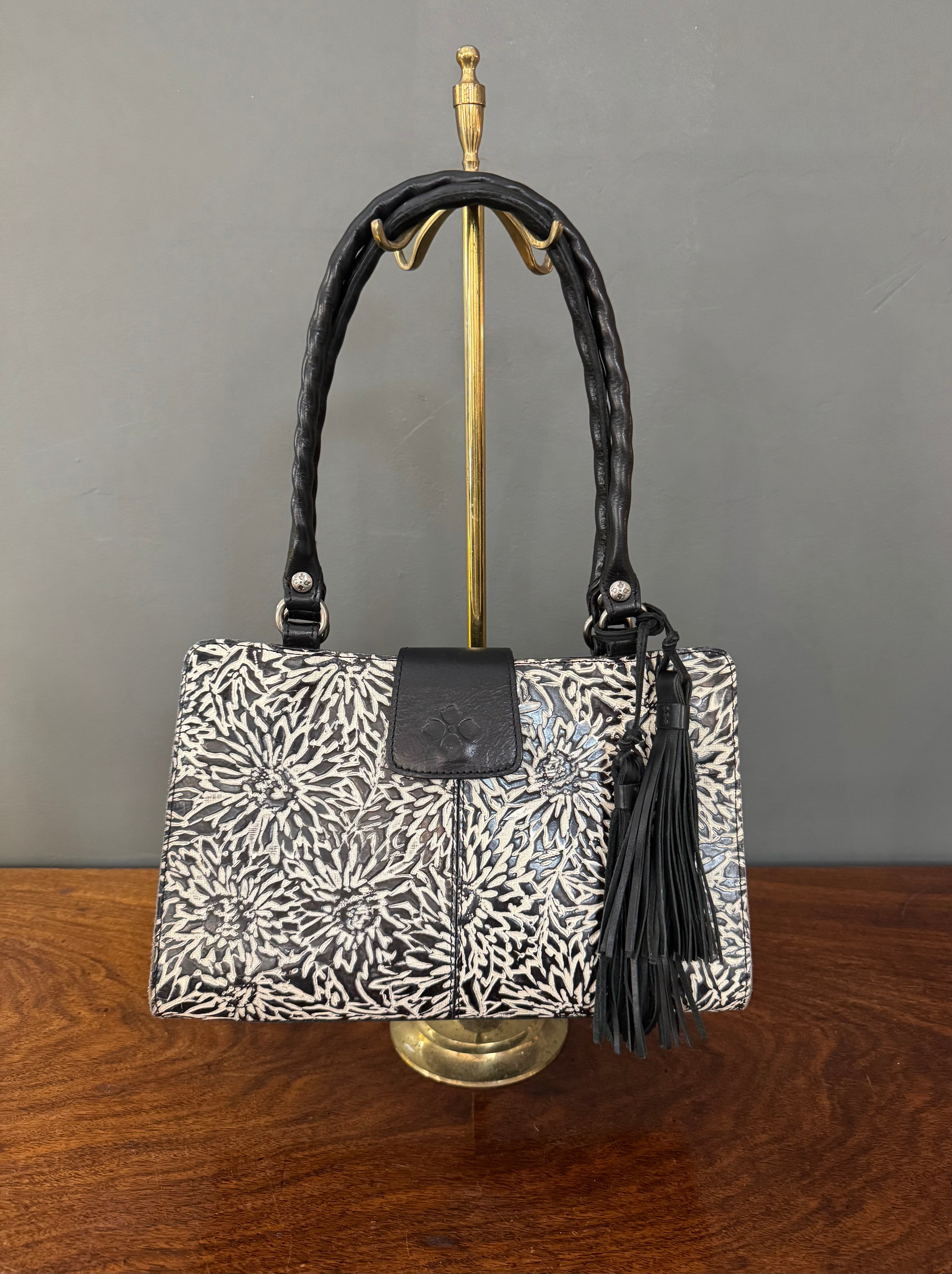 PATRICIA NASH Embossed Floral Leather Handbag