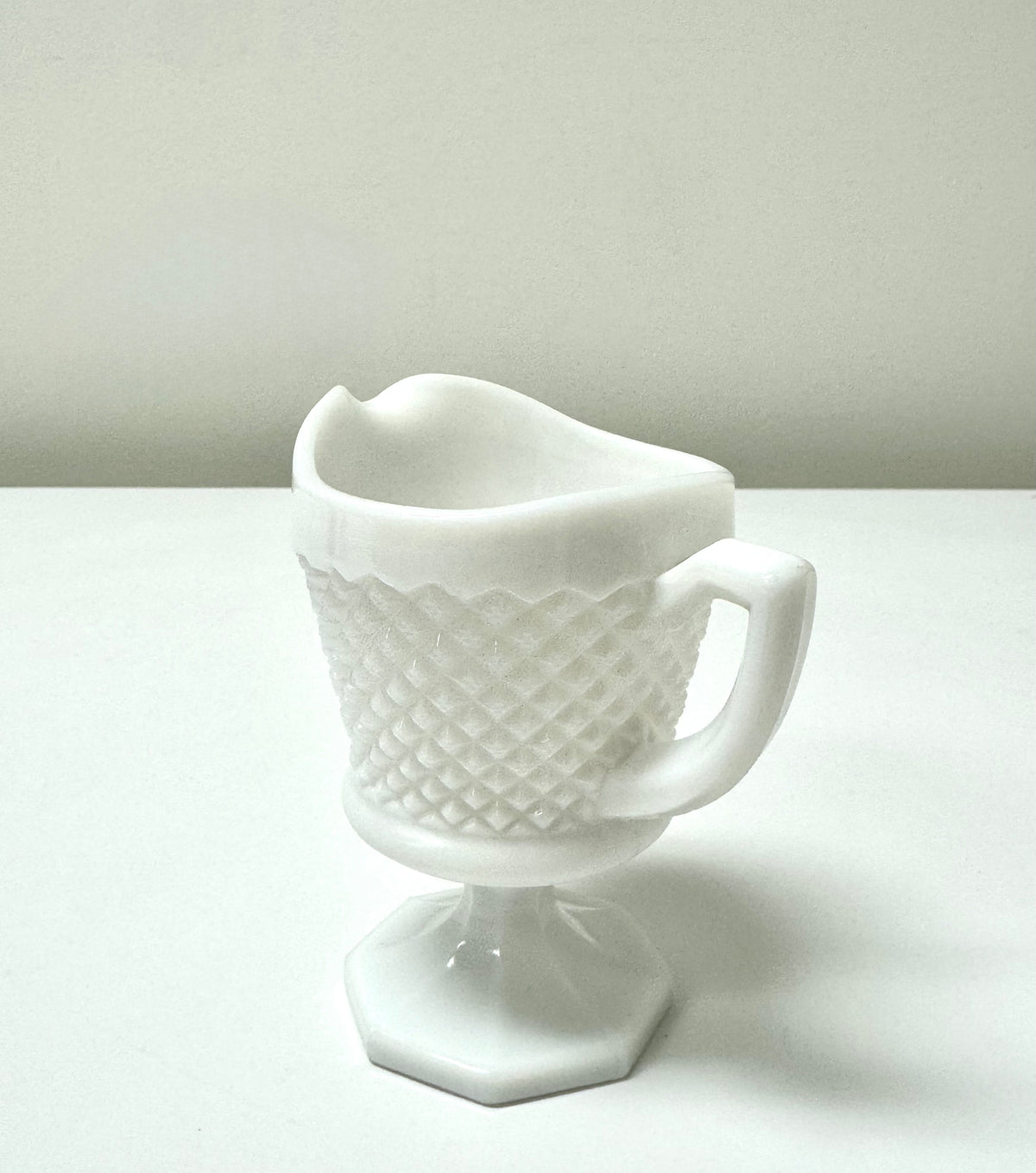 Vintage English Hobnail Milk Glass Creamer