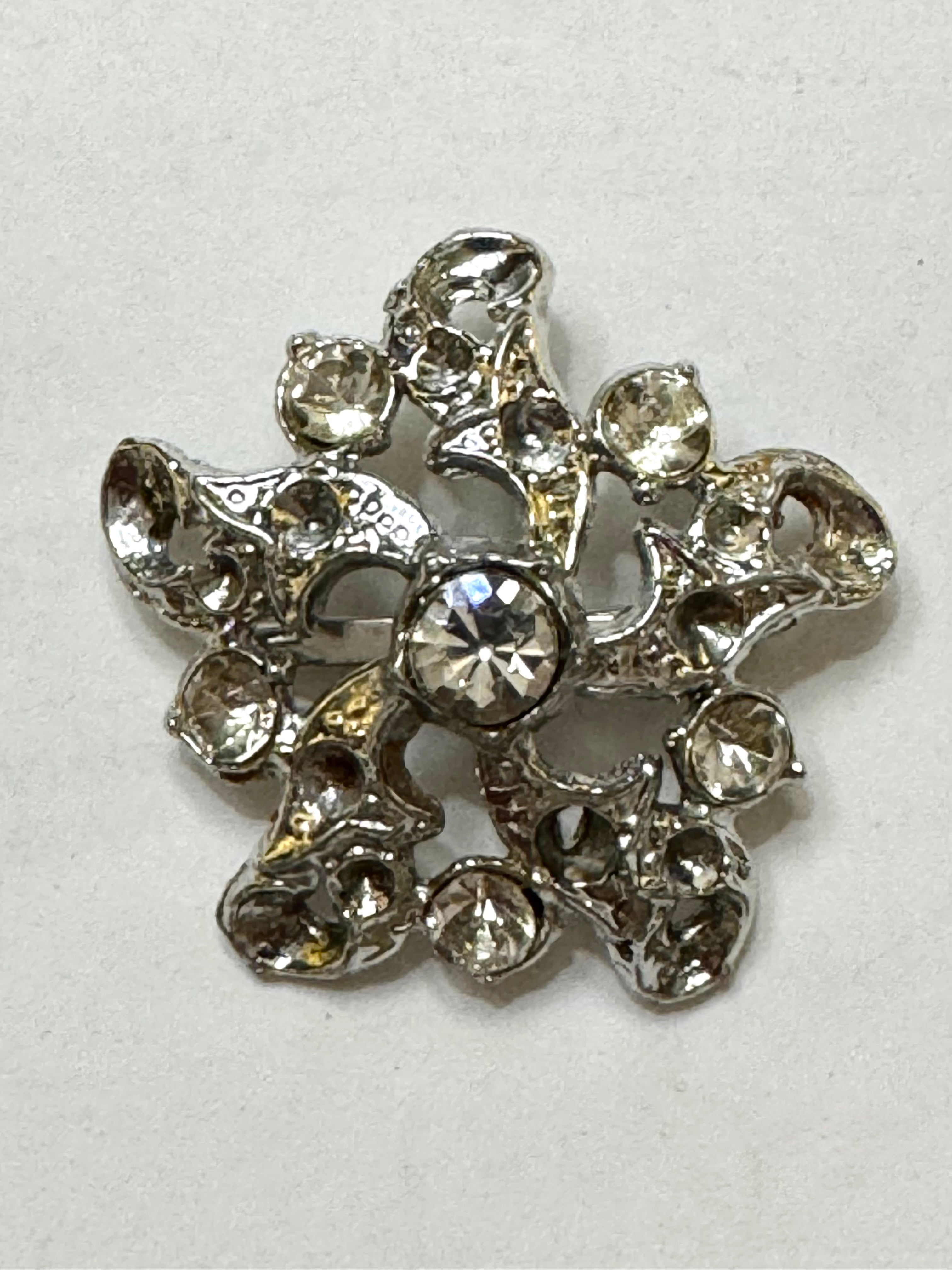 Vintage Silver-tone Flower Brooch