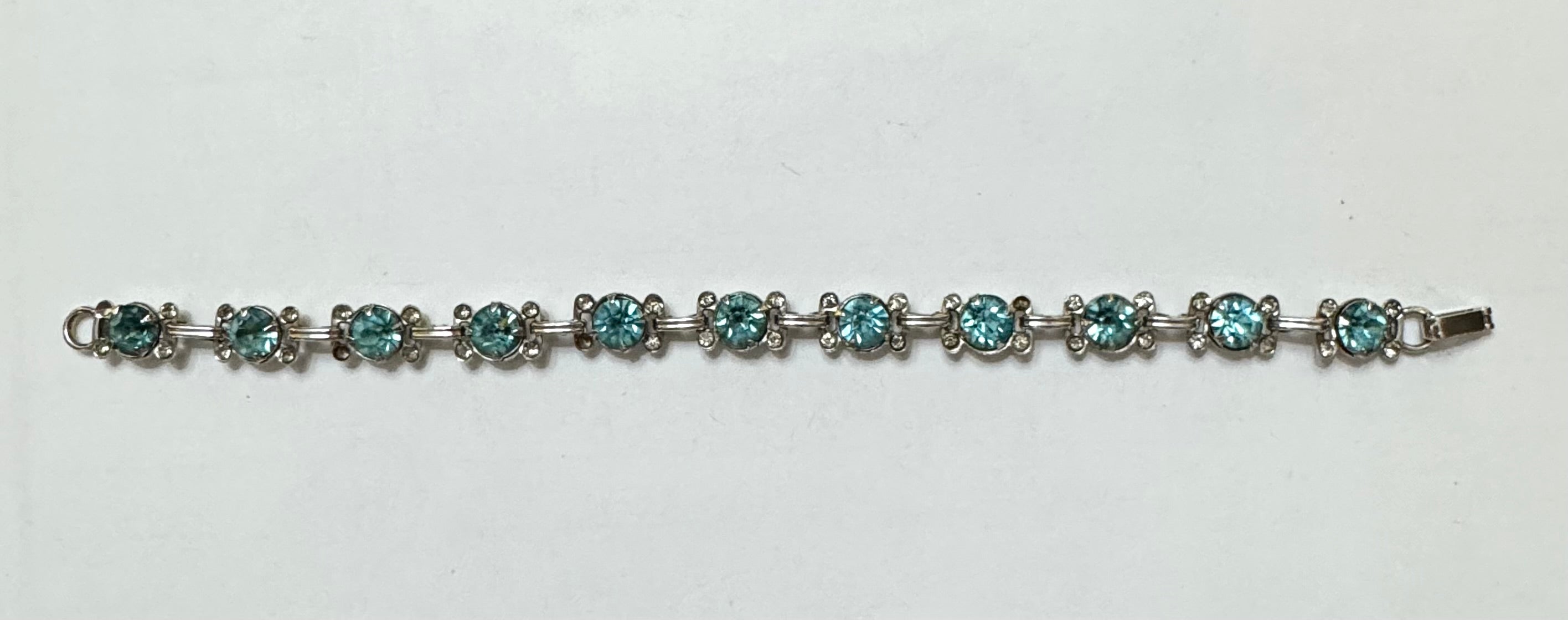 Vintage Silver Bracelet with Blue Stones