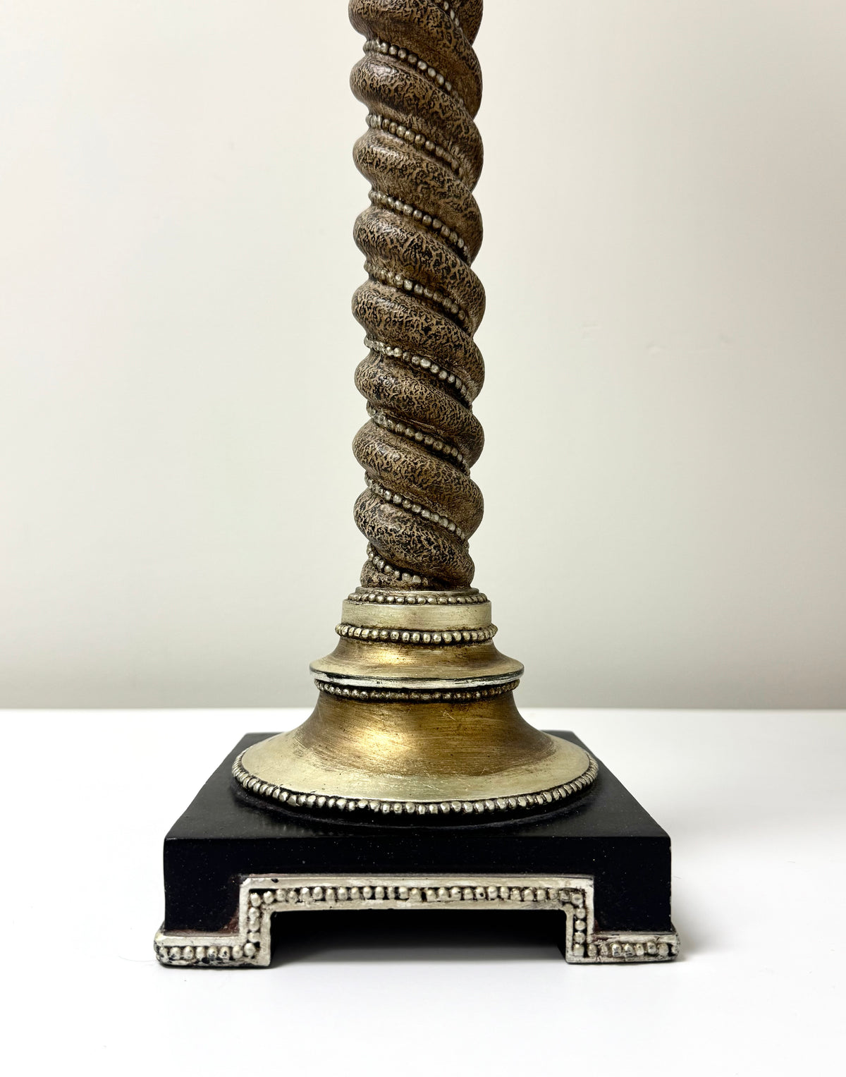 Old Silver Rope-twist Buffet Lamp