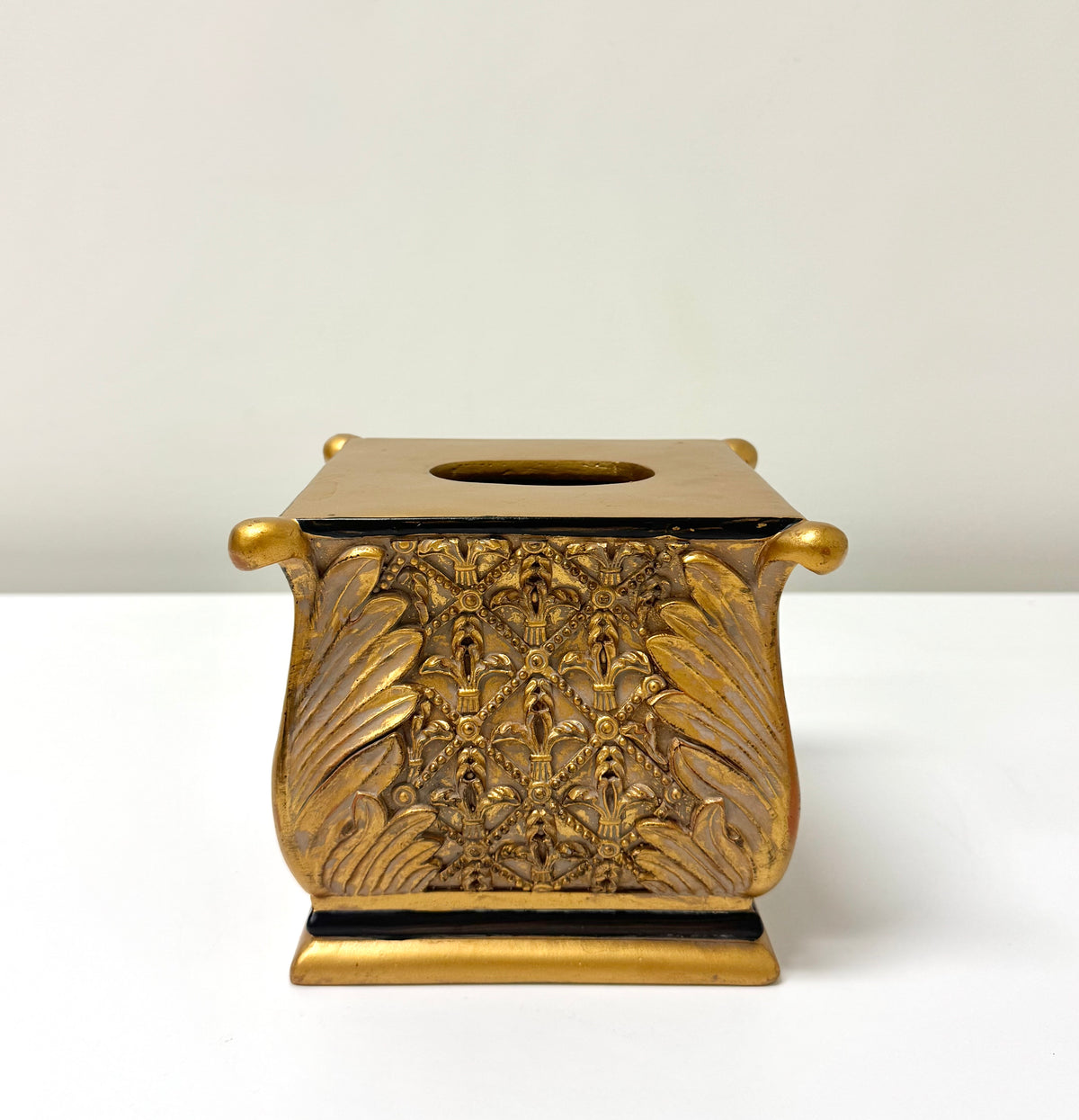 Gilded Floral Scroll Boutique Tissue Cover
