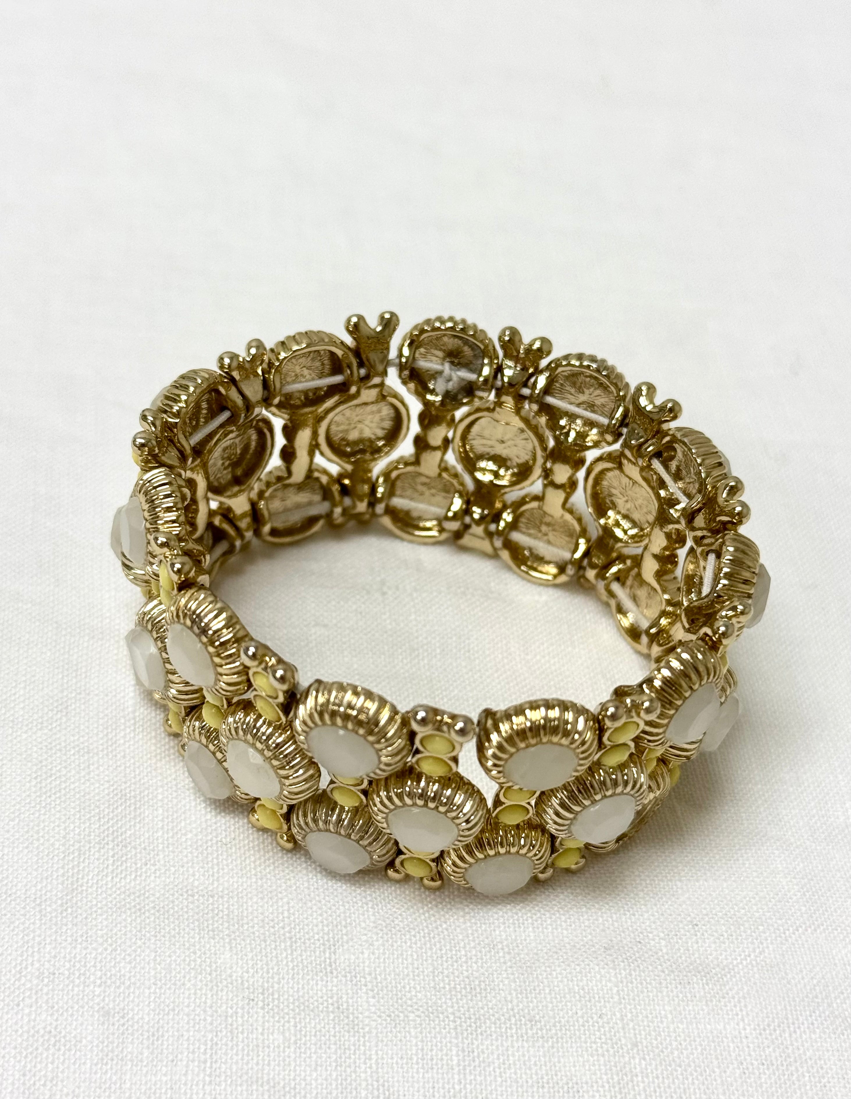 BANANA REPUBLIC Cream & Pale Yellow Stretch Bracelet