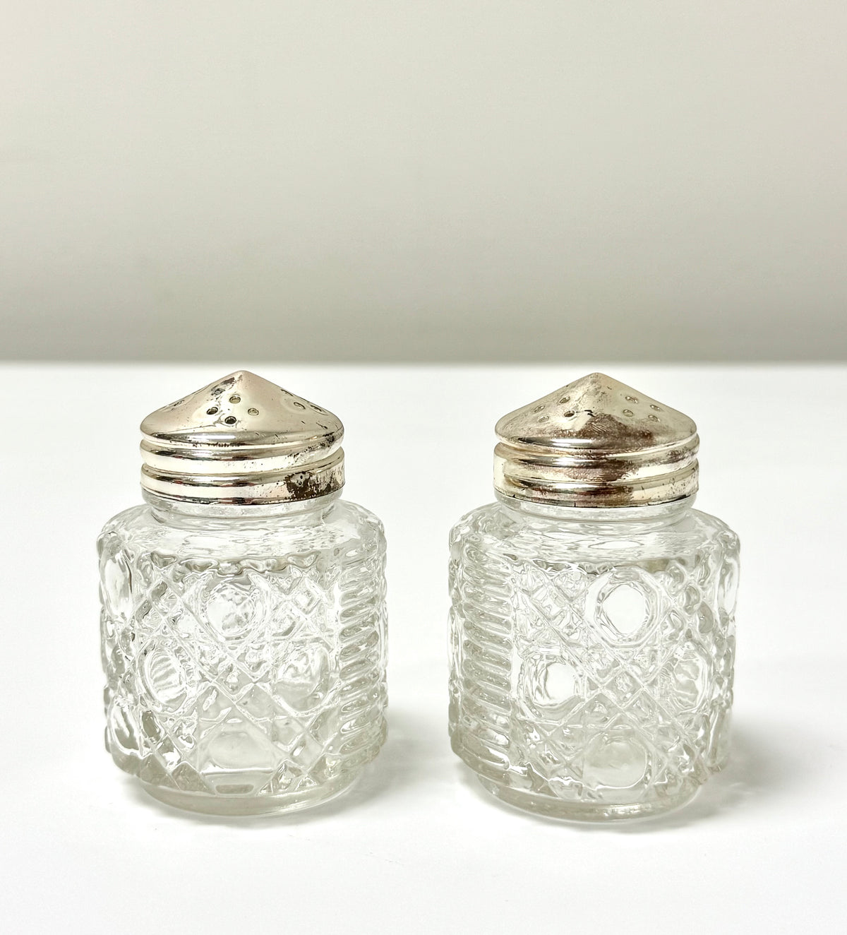 Vintage Cut Glass Salt & Pepper