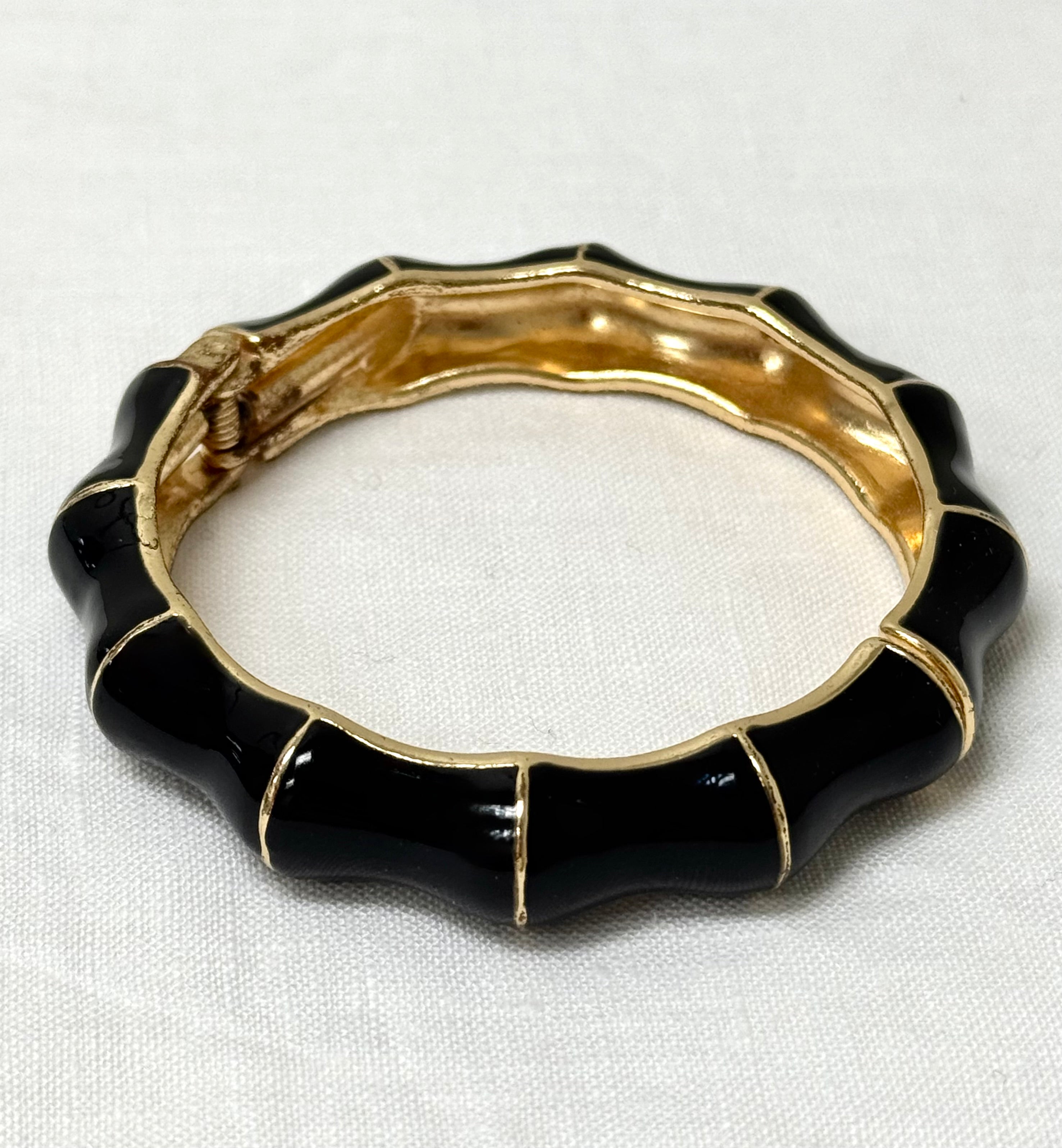 BANANA REPUBLIC Black Enamel Bamboo Bangle