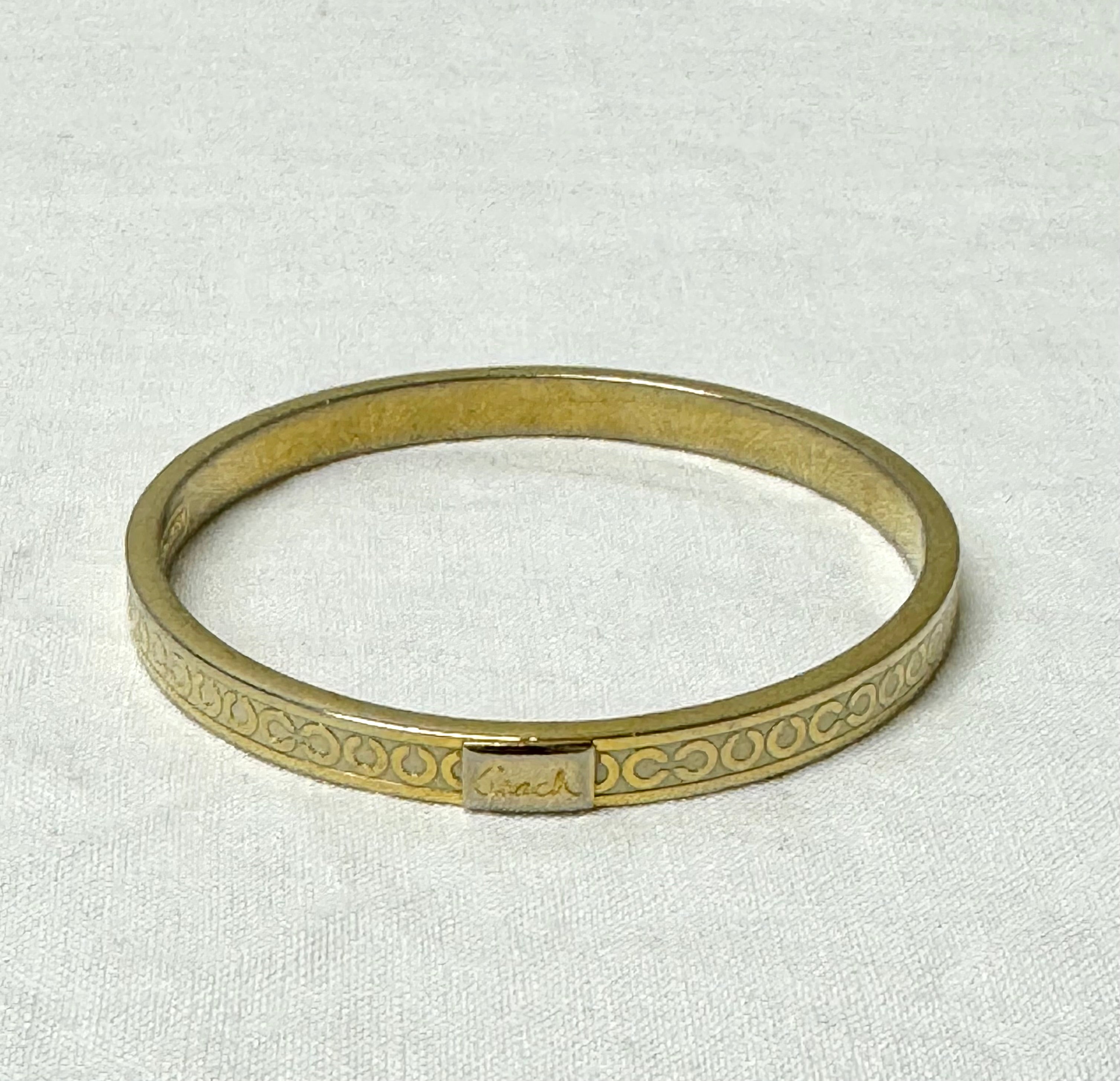 COACH Signature Cream & Gold Bangle