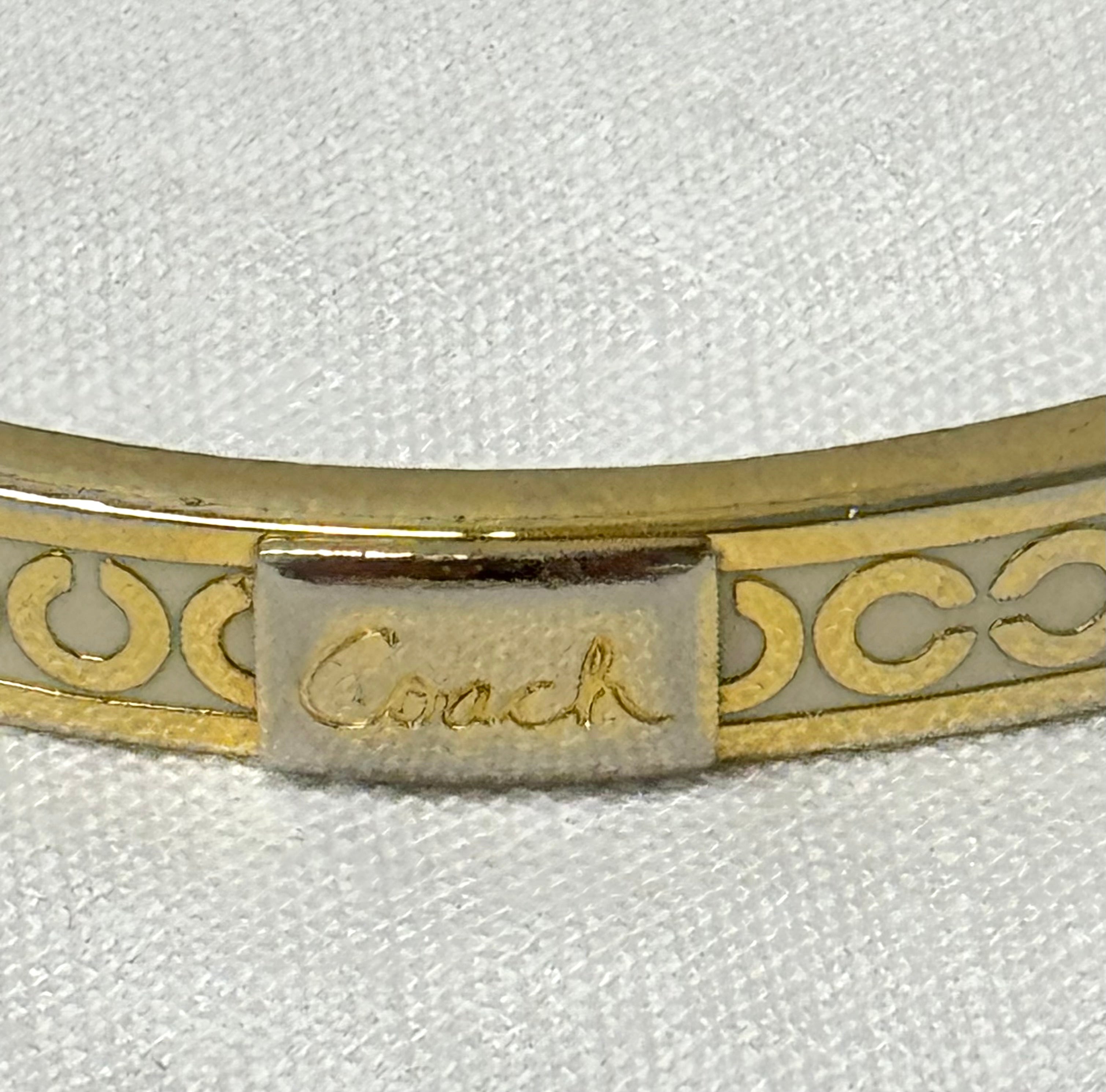 COACH Signature Cream & Gold Bangle