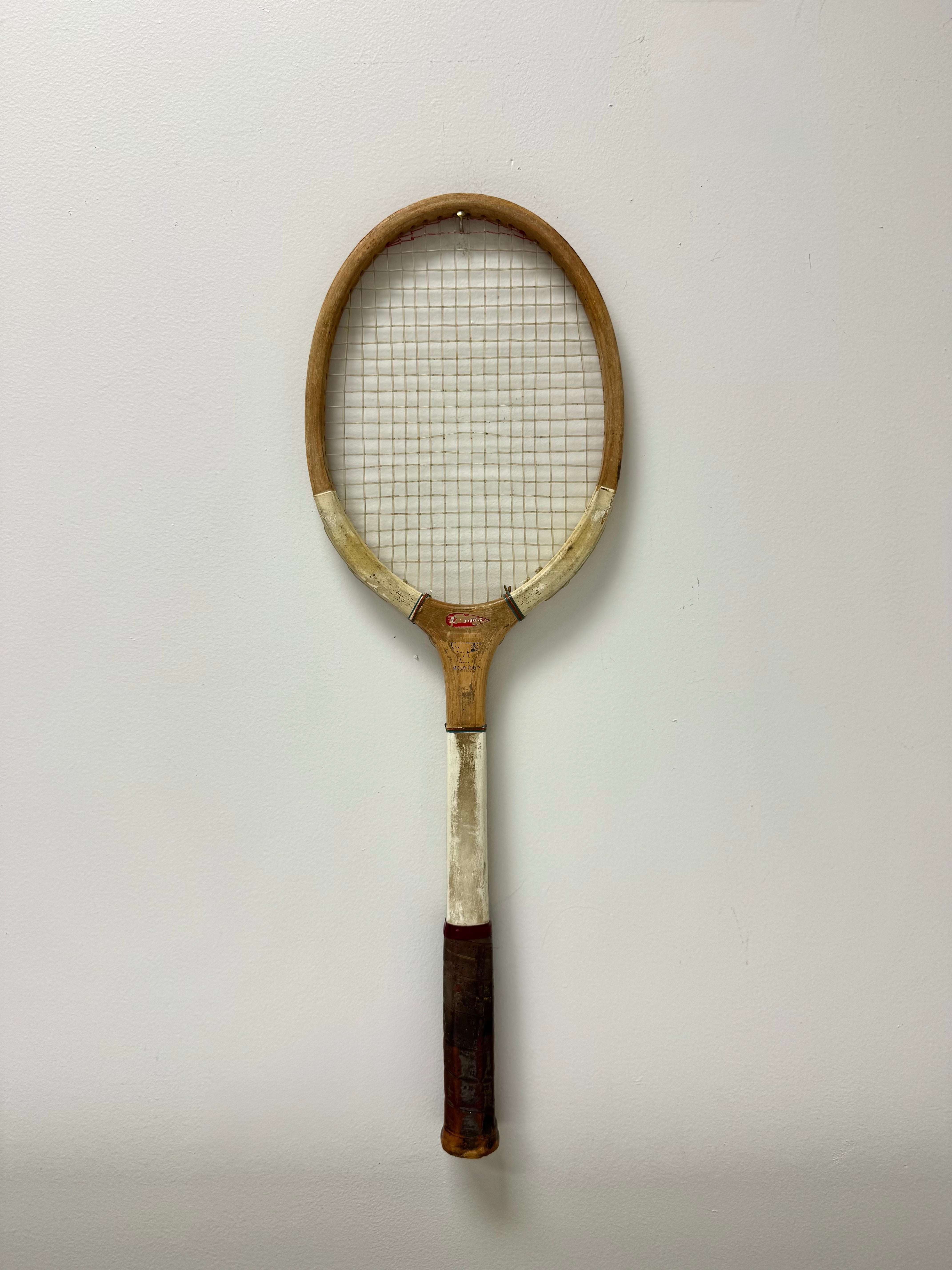 Vintage Dunlop Tennis Racket with Press