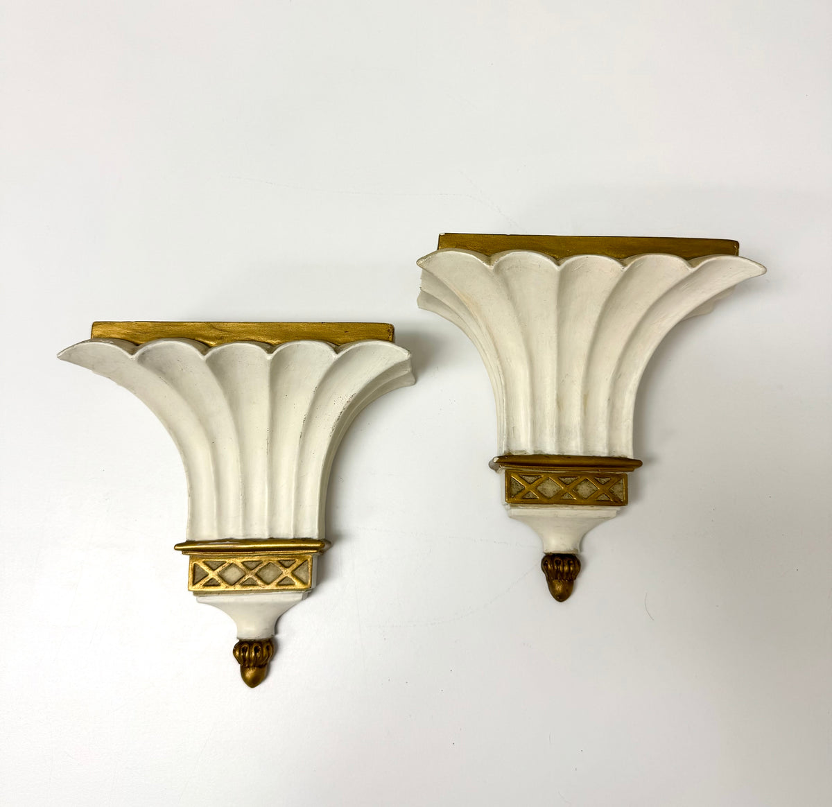 Neoclassical Fluted Wall Shelves Set of 2