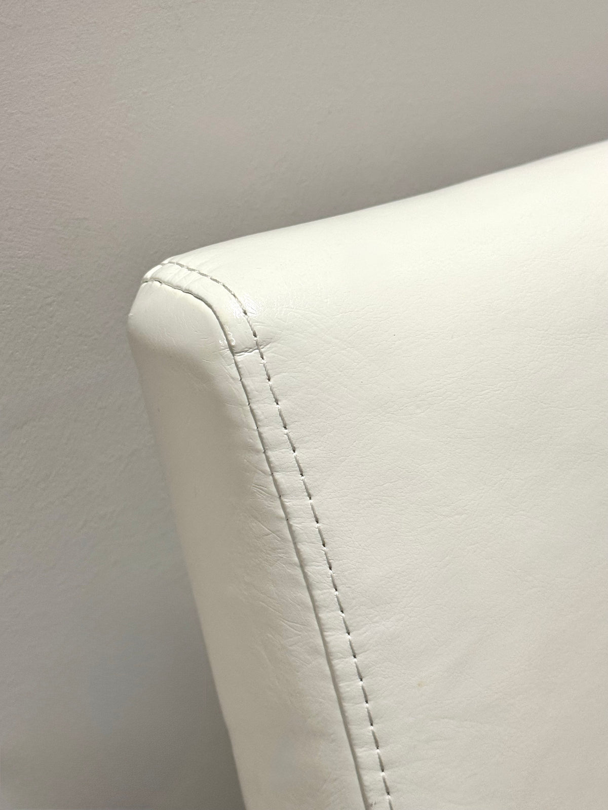 White Faux Leather Parsons Chairs Set of 2