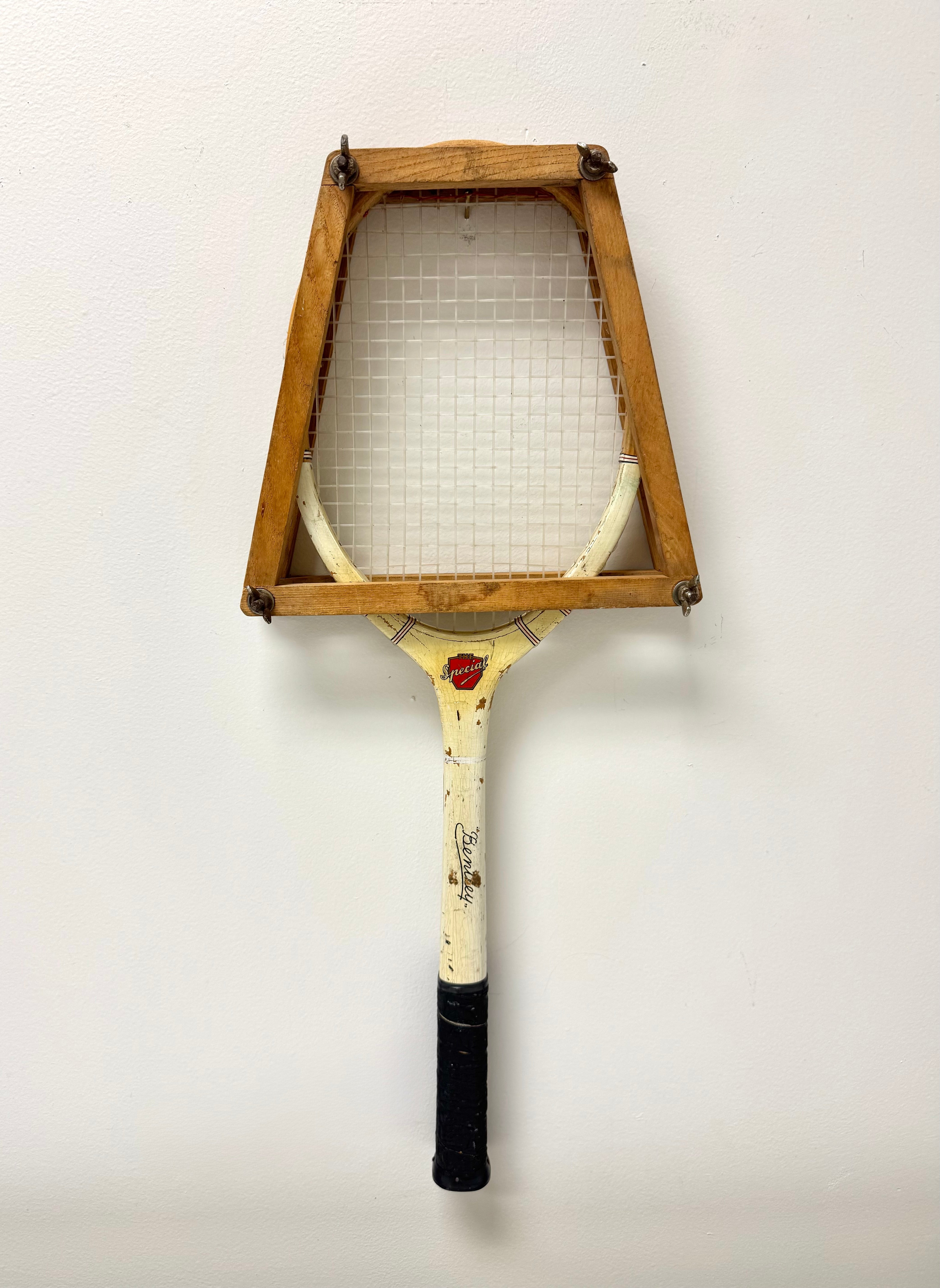 Vintage Bentley Tennis Racket with Press