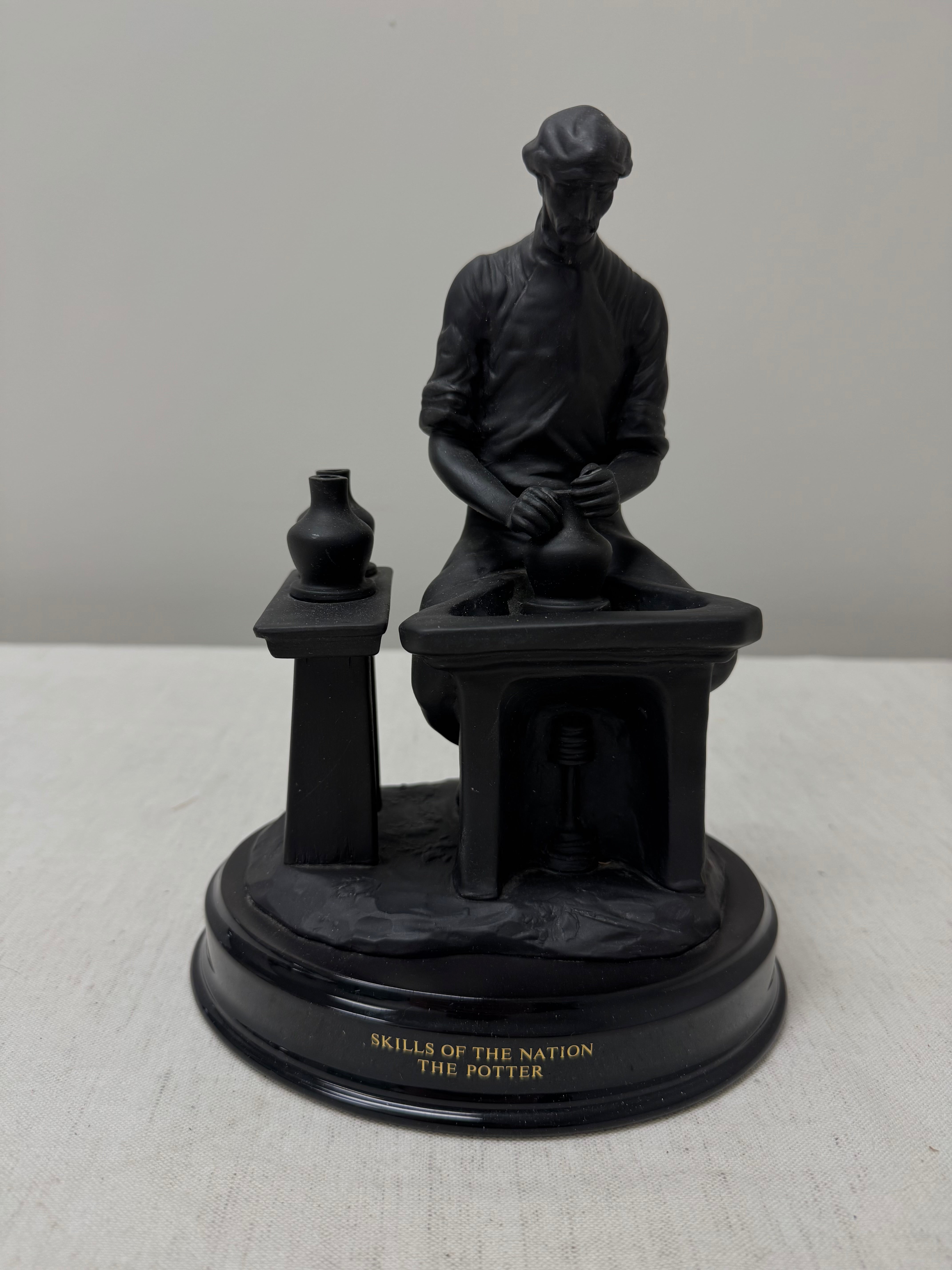 LIMITED EDITION WEDGWOOD 'The Potter' Black Basalt Figurine