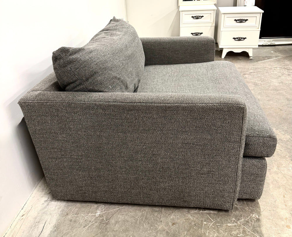 CRATE & BARREL Taft Steel Chair & Ottoman