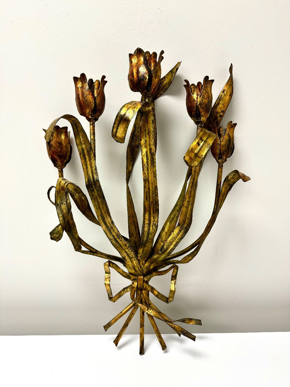 Vintage Florentine Gold Floral Sculptural Wall Decor|4640