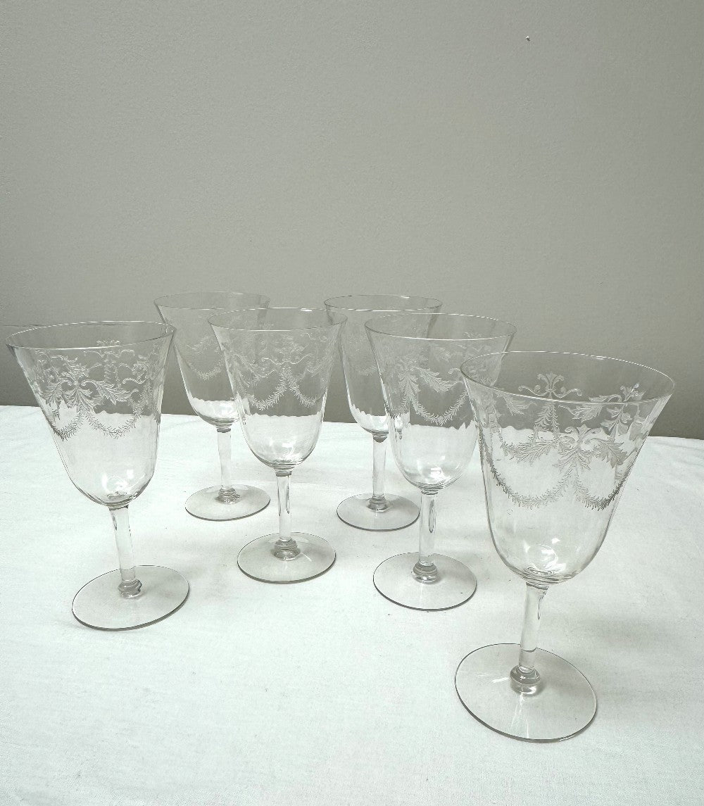 Antique FOSTORIA 'Victory' Wine Glasses Set of 6|1882