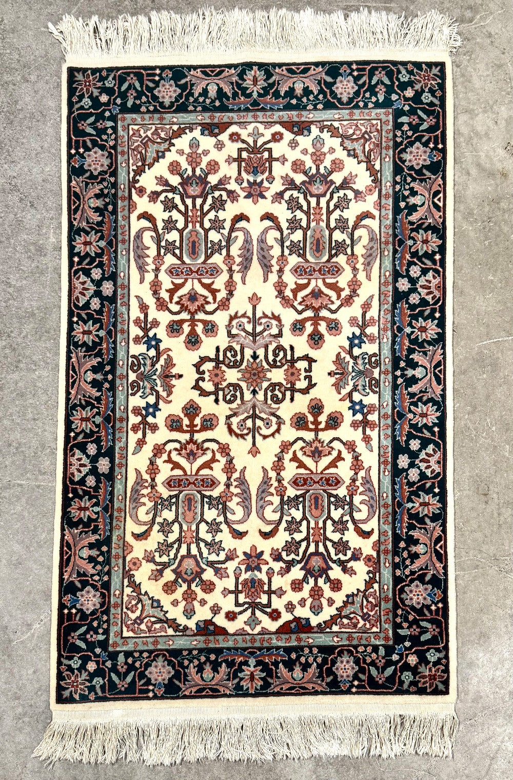 Turkish Oukshak Rose & Teal 37" x 61" Rug|6365