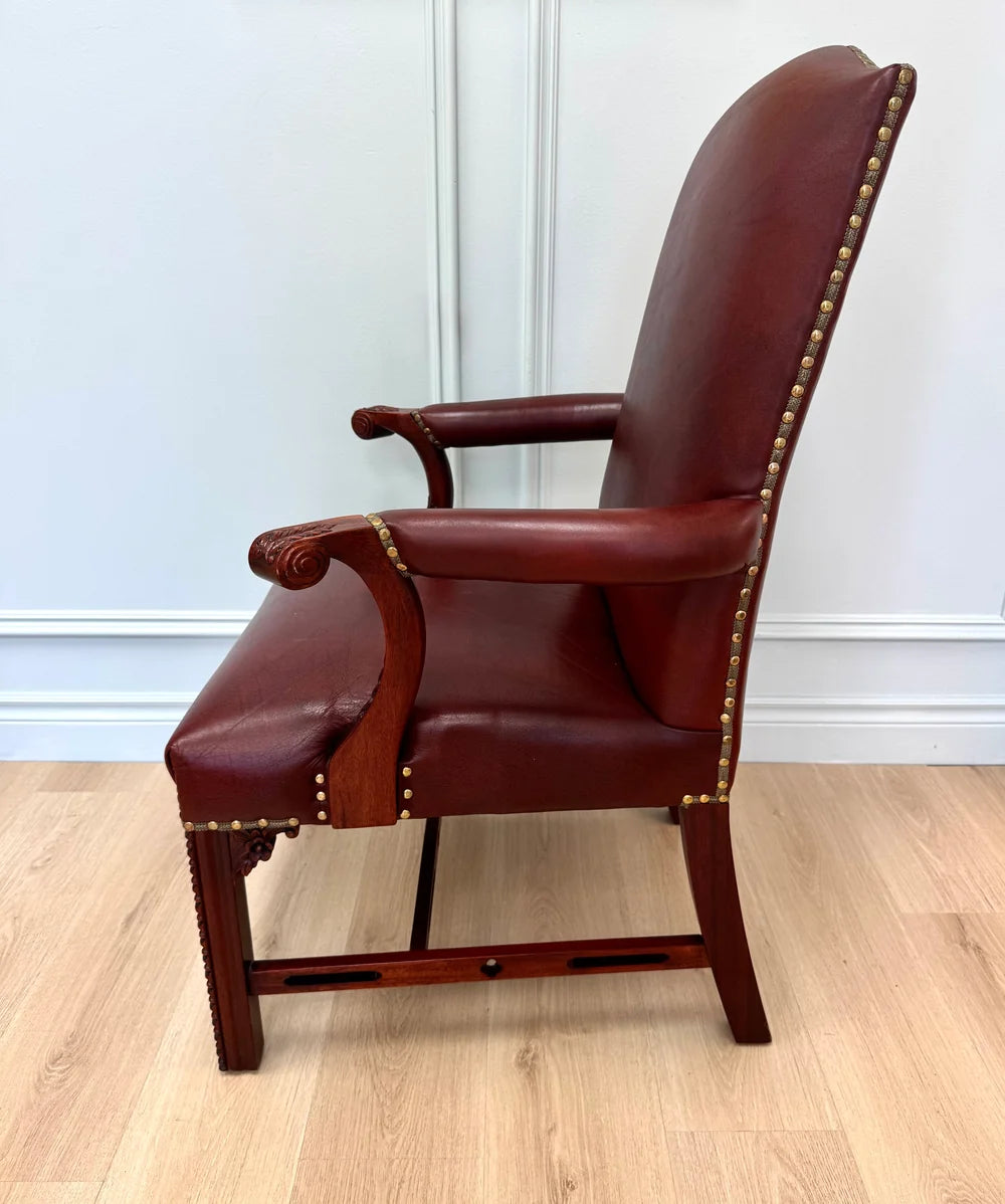 Dark Red Leather Executive Office Chair