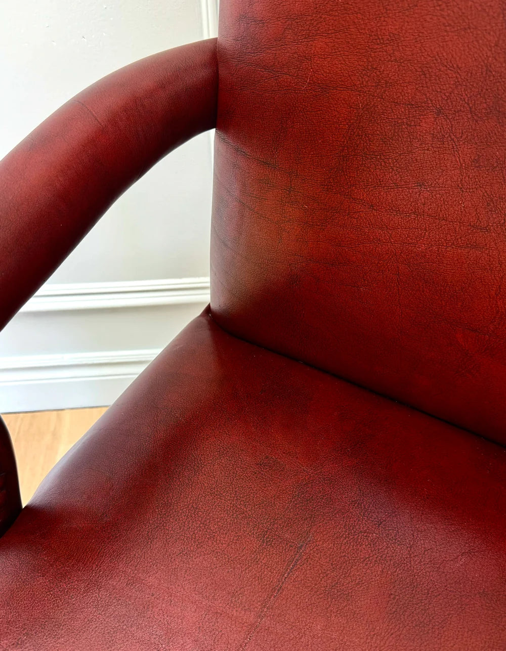Dark Red Leather Executive Office Chair