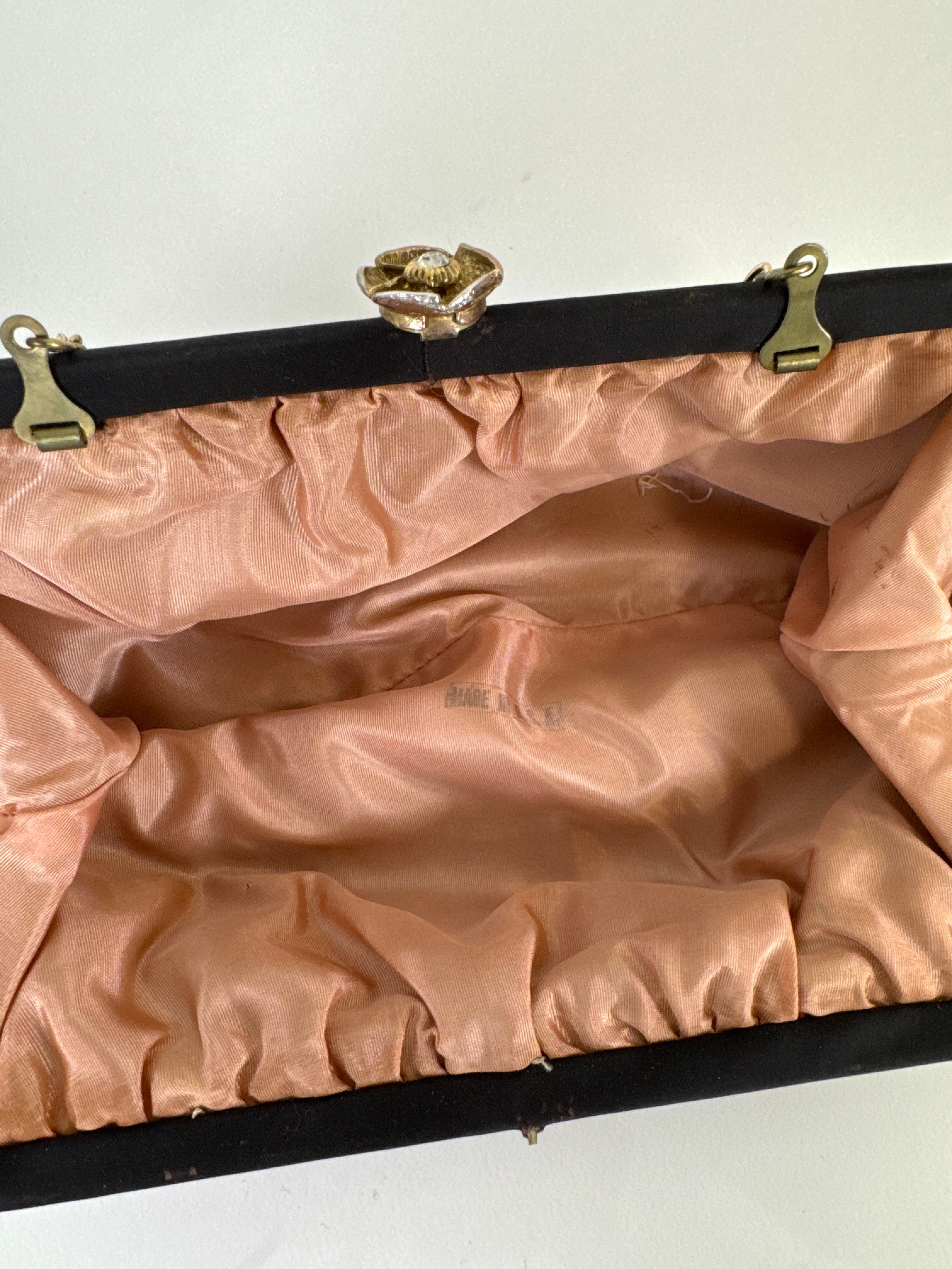 Vintage Brown Satin Evening Purse
