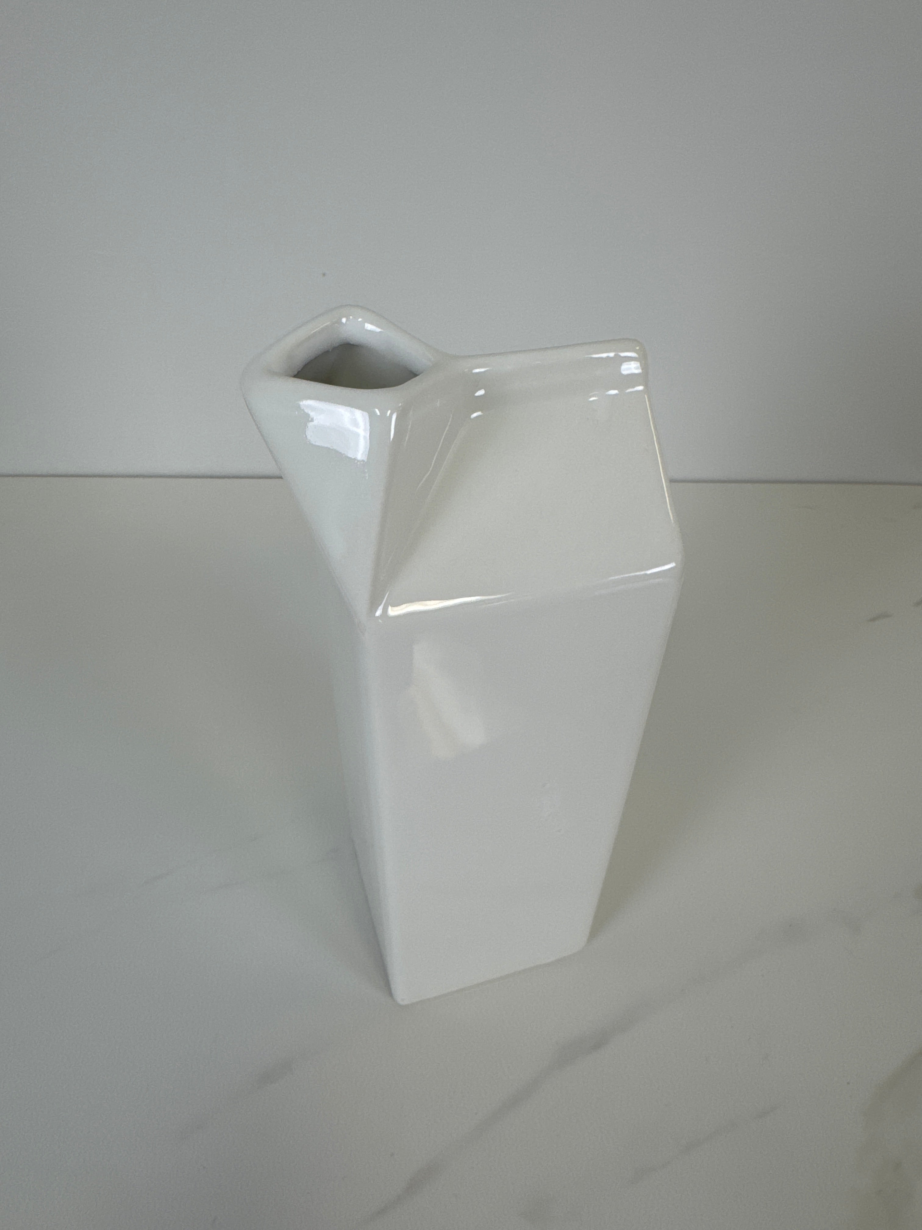 White Ceramic Milk Carton